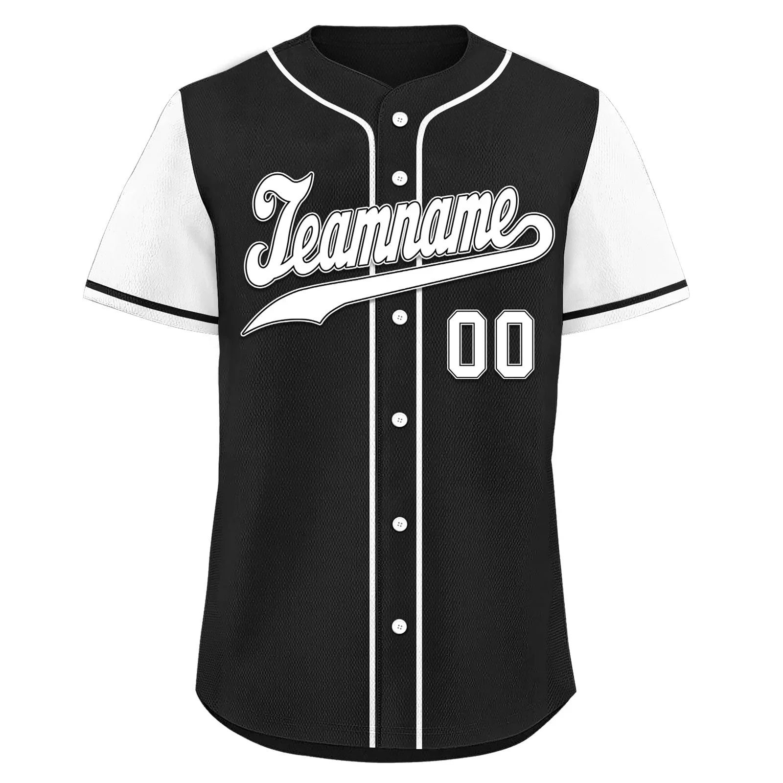 Custom Black White Raglan Sleeves Personalized Authentic Baseball Jersey BSBJ01-D020200-20 - Coolcustomize