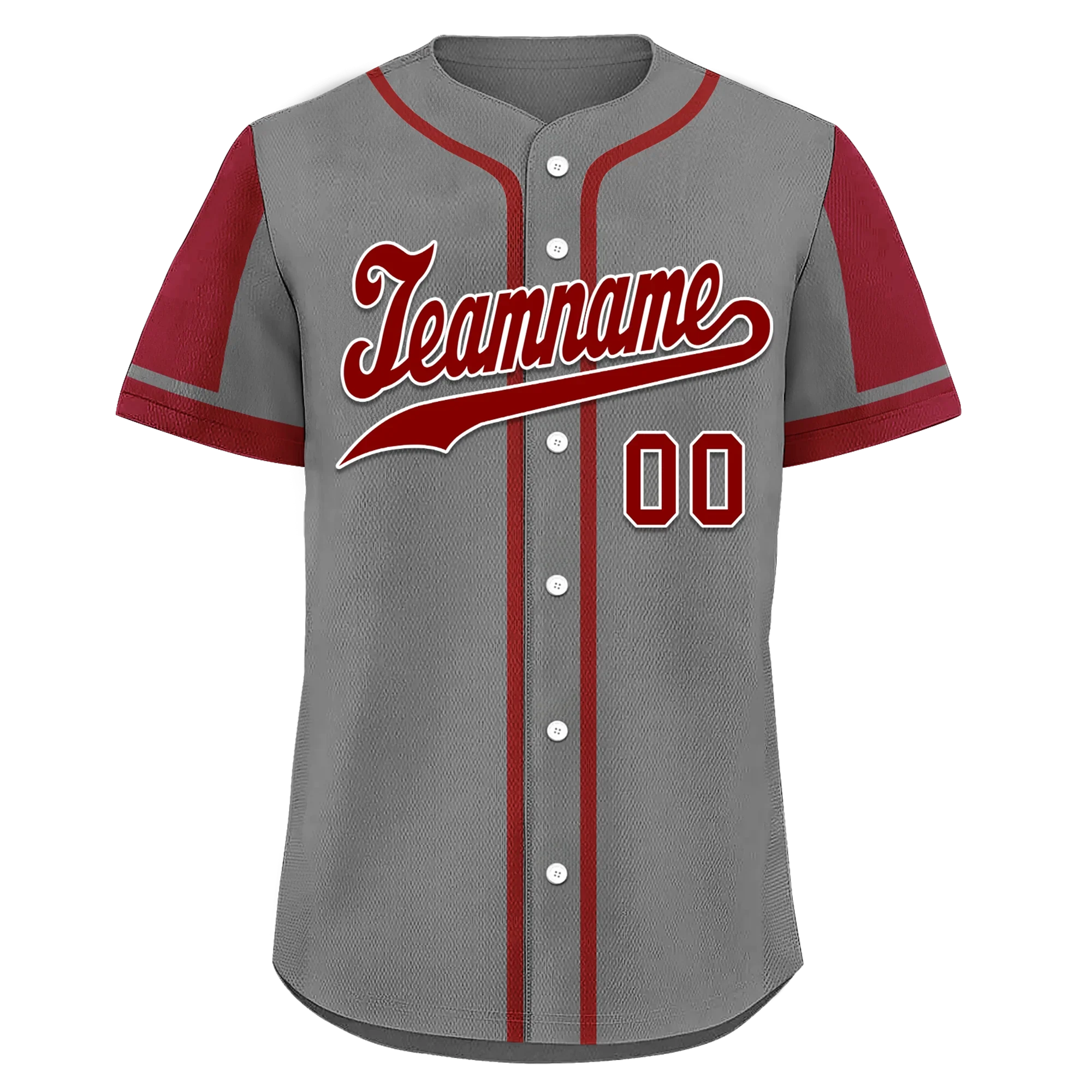 Custom Gray Red Raglan Sleeves Personalized Authentic Baseball Jersey BSBJ01-D017177 - Coolcustomize