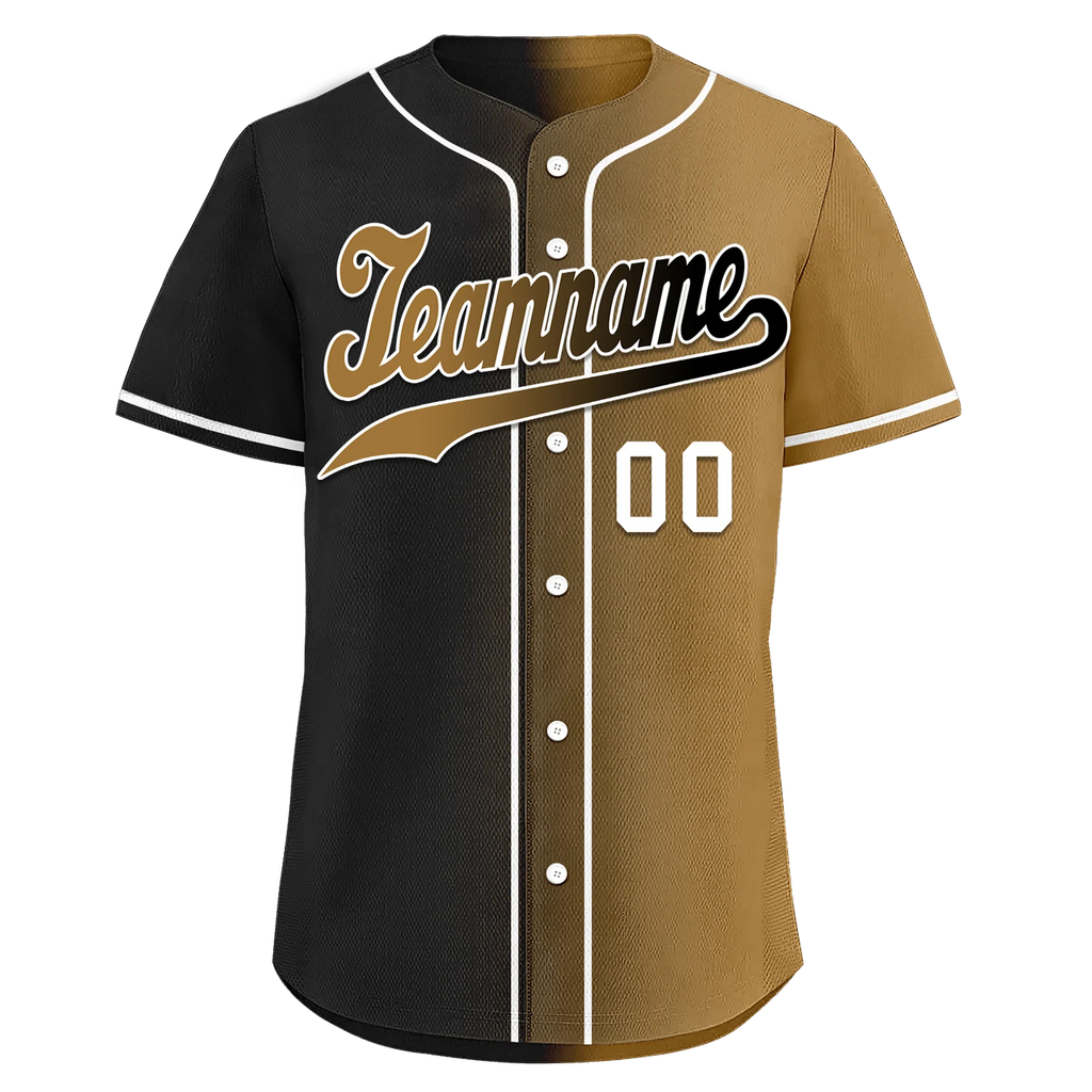 Custom Black Gold Gradient Fashion Personalized Authentic Baseball Jersey BSBJ01-D0a7a0d - Coolcustomize