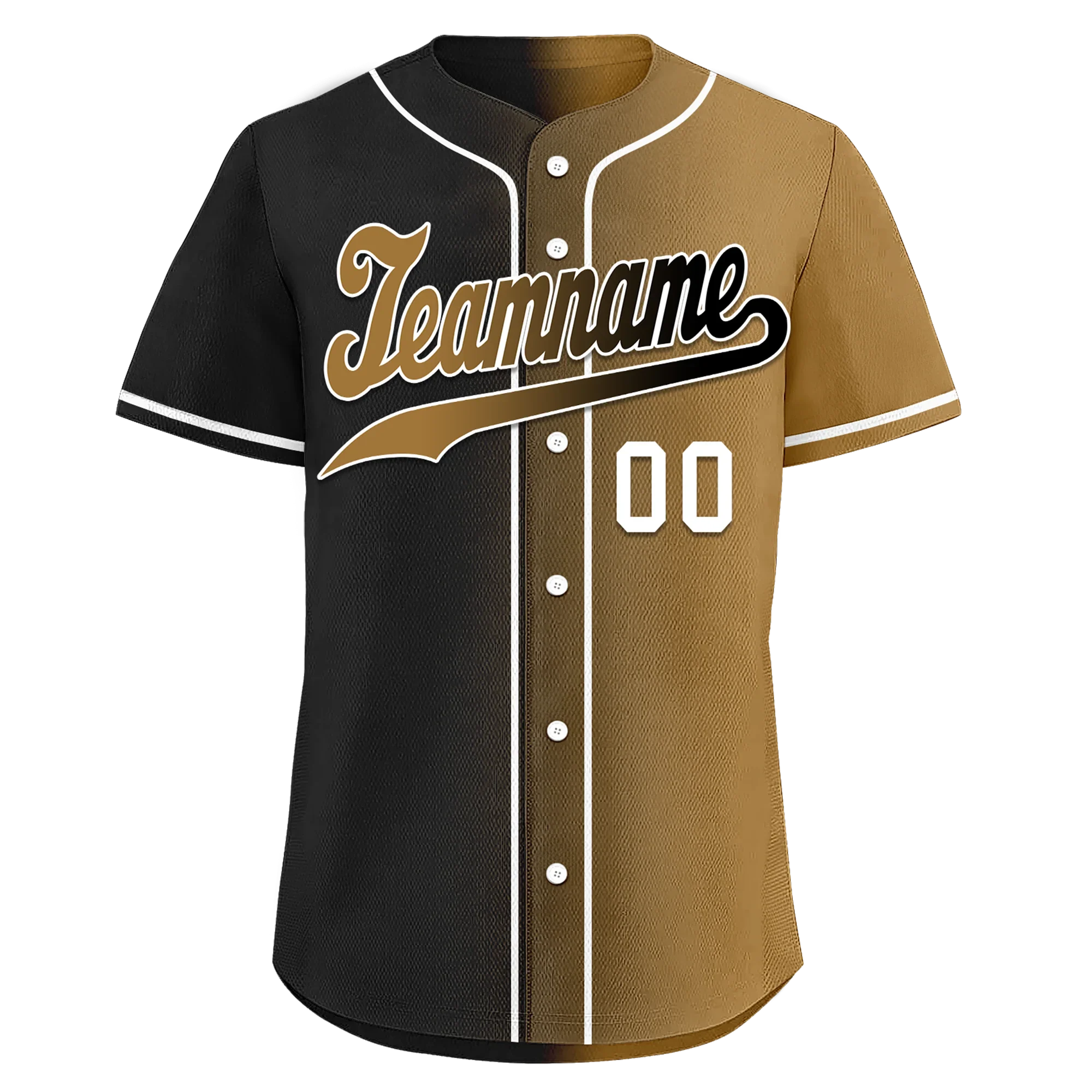 Custom Black Gold Gradient Fashion Personalized Authentic Baseball Jersey BSBJ01-D0a7a0d - Coolcustomize