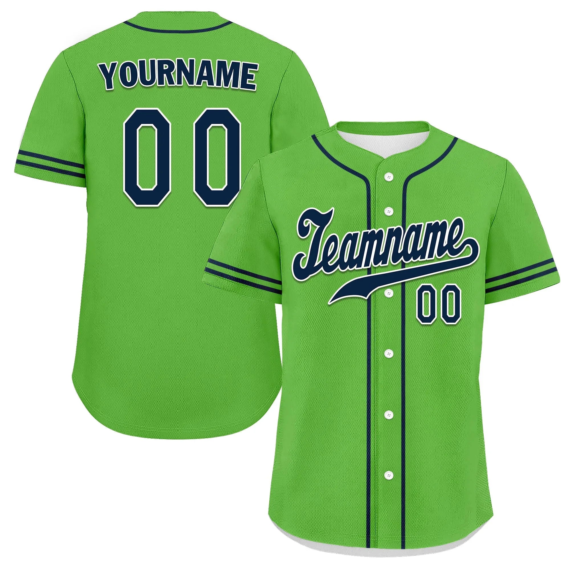 Custom Green Classic Style Blue Personalized Authentic Baseball Jersey UN002-bd0b00d8-ae - Coolcustomize