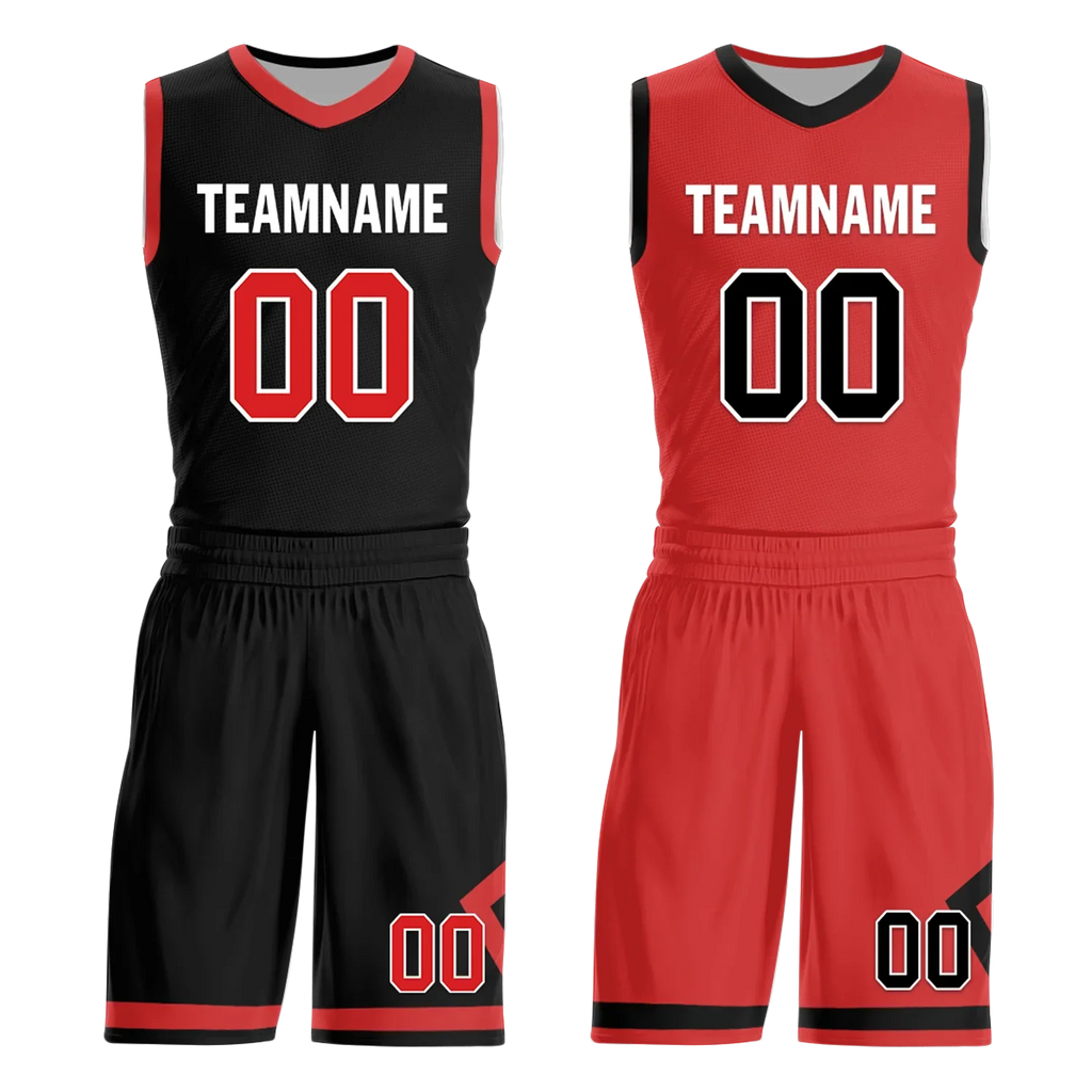 Custom Black White Classic Style Reversible Basketball Uniform Personalized COOLMAX BBJR-D017006 - Coolcustomize