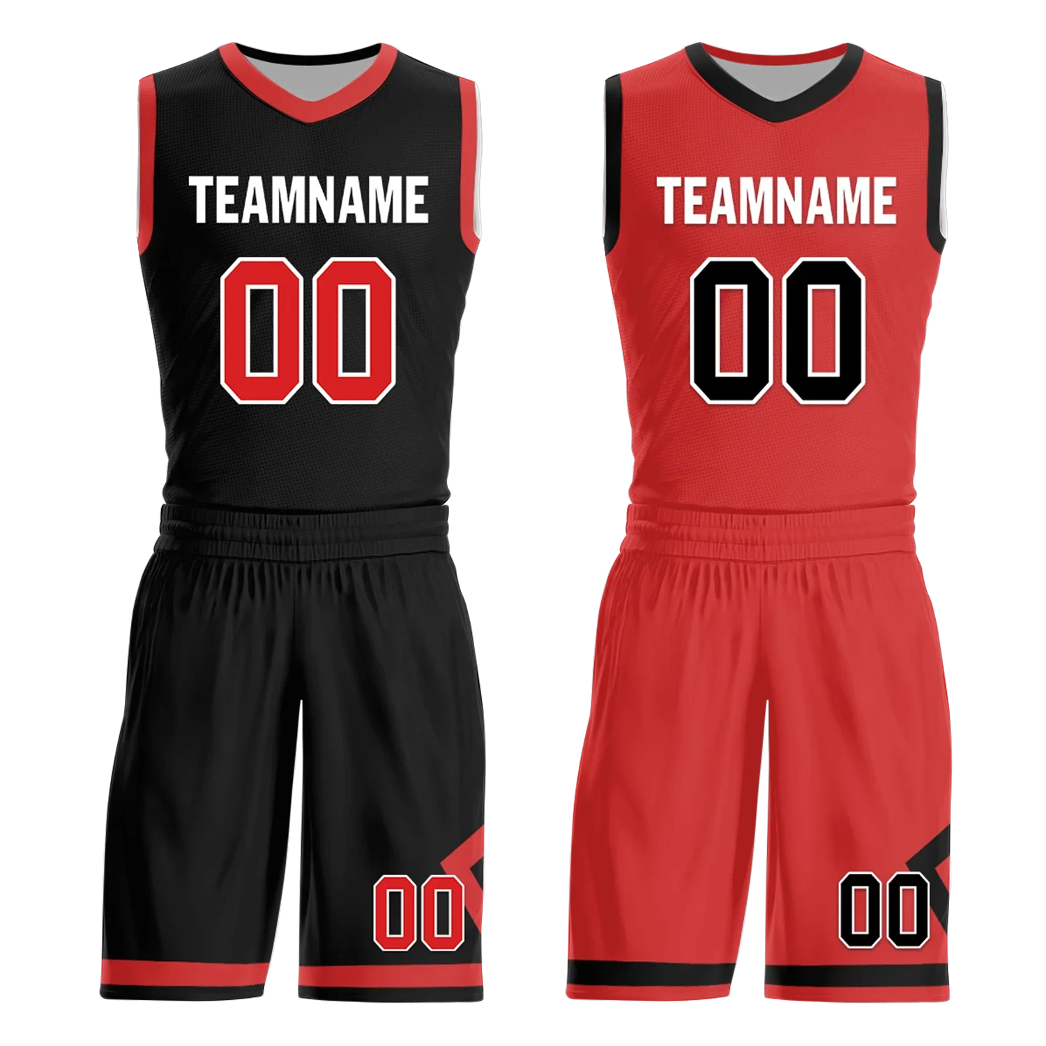 Custom Black White Classic Style Reversible Basketball Uniform Personalized COOLMAX BBJR-D017006 - Coolcustomize