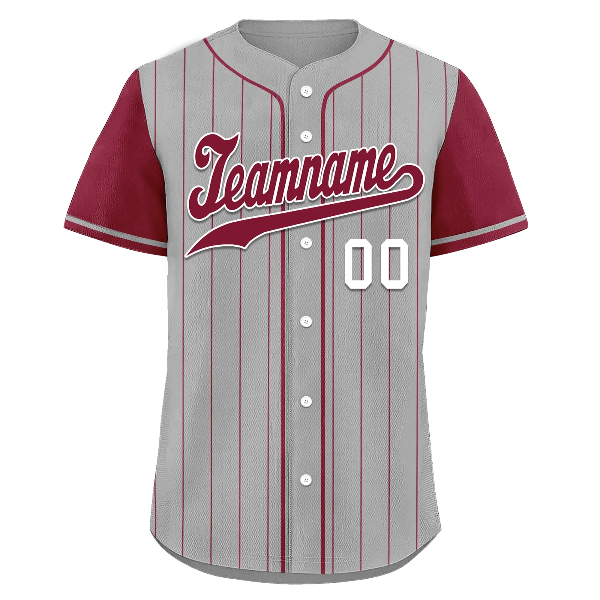 Custom Gray Red Stripe Fashion Personalized Authentic Baseball Jersey BSBJ01-D017260 - Coolcustomize