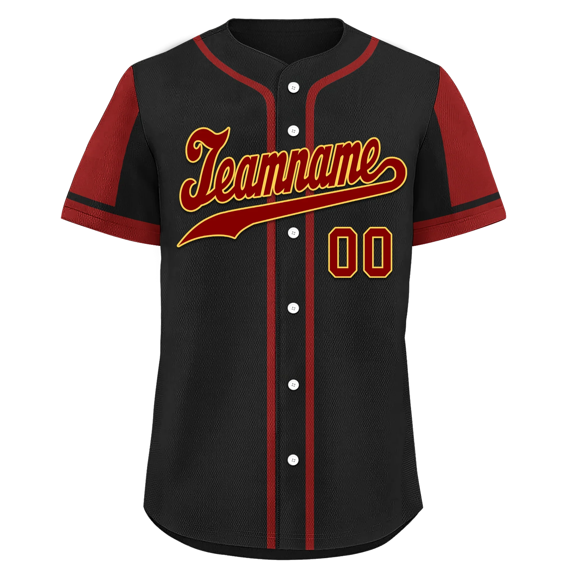 Custom Black Red Raglan Sleeves Personalized Authentic Baseball Jersey BSBJ01-D017176 - Coolcustomize