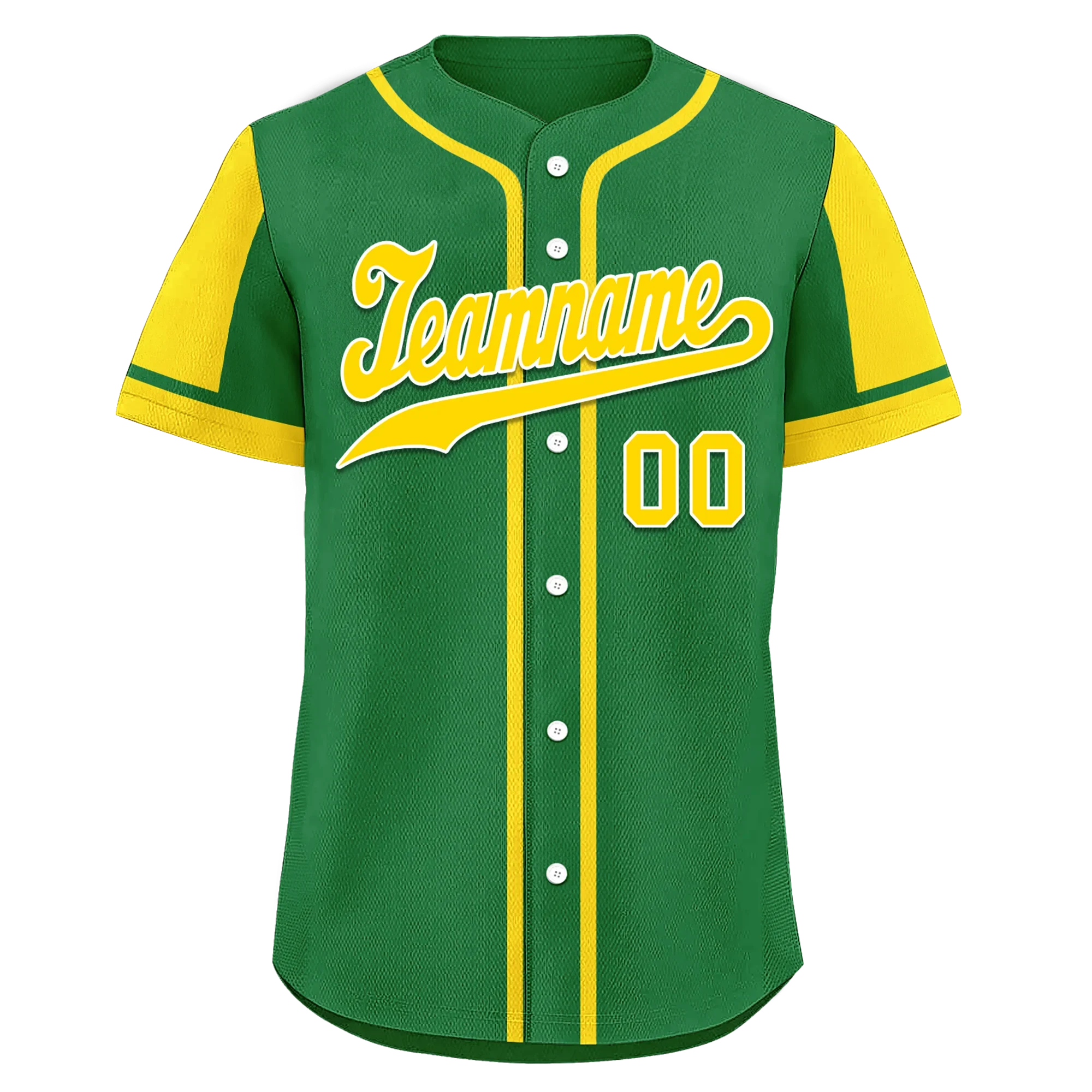 Custom Green Yellow Raglan Sleeves Personalized Authentic Baseball Jersey BSBJ01-D017191 - Coolcustomize