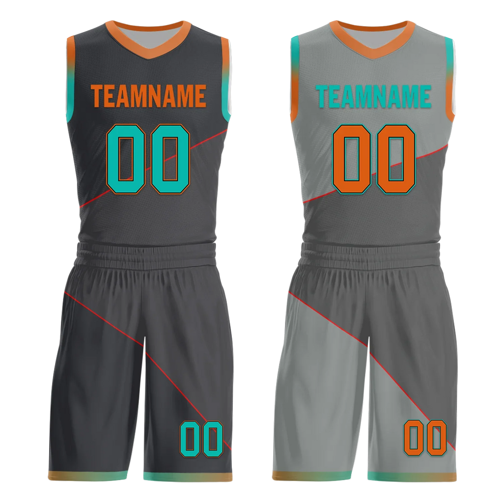 Custom Gray Classic Style Reversible Basketball Uniform Personalized Ordinary BBJR-D017024 - Coolcustomize