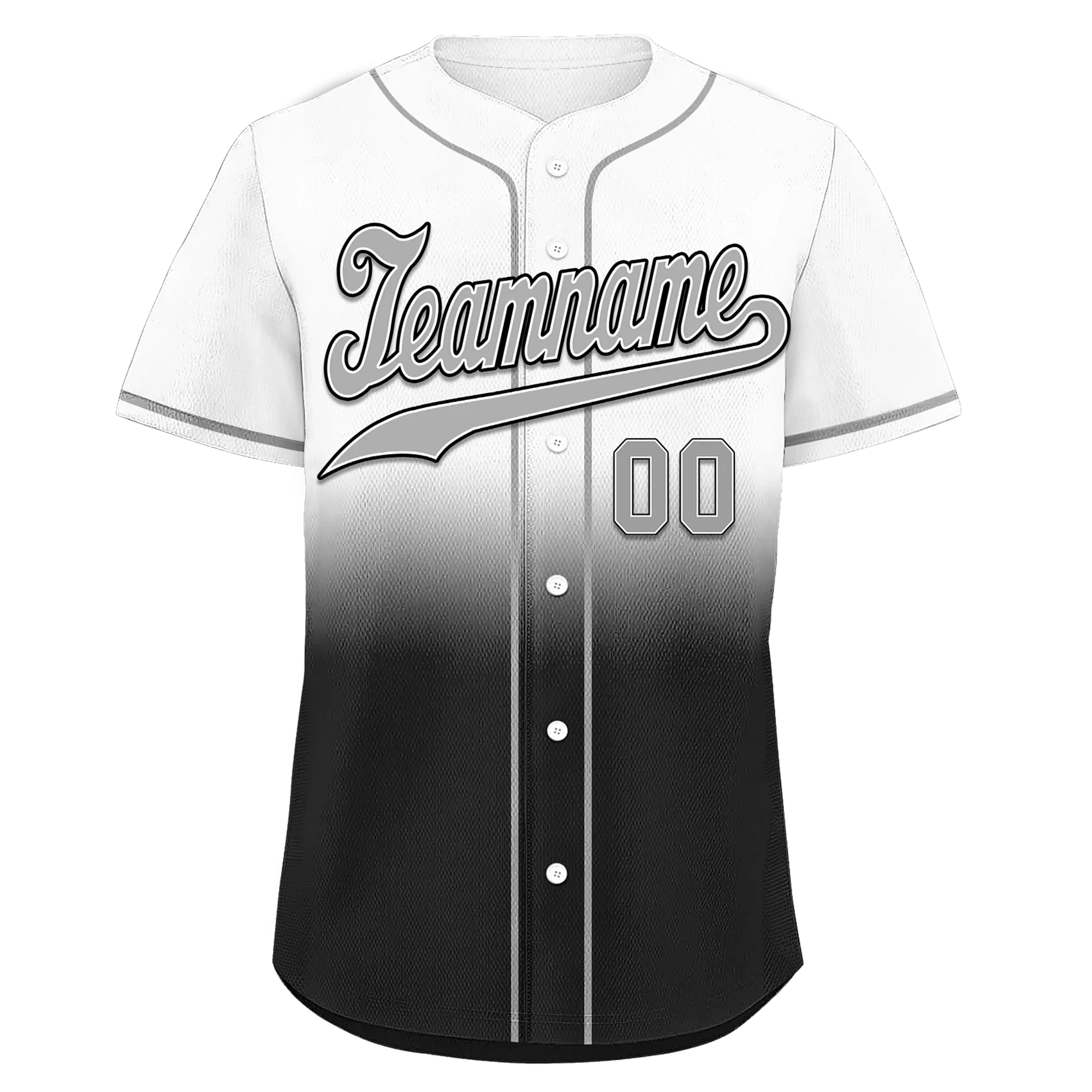 Custom Grey Black Fade Fashion Personalized Authentic Baseball Jersey BSBJ01-D0a70ee - Coolcustomize