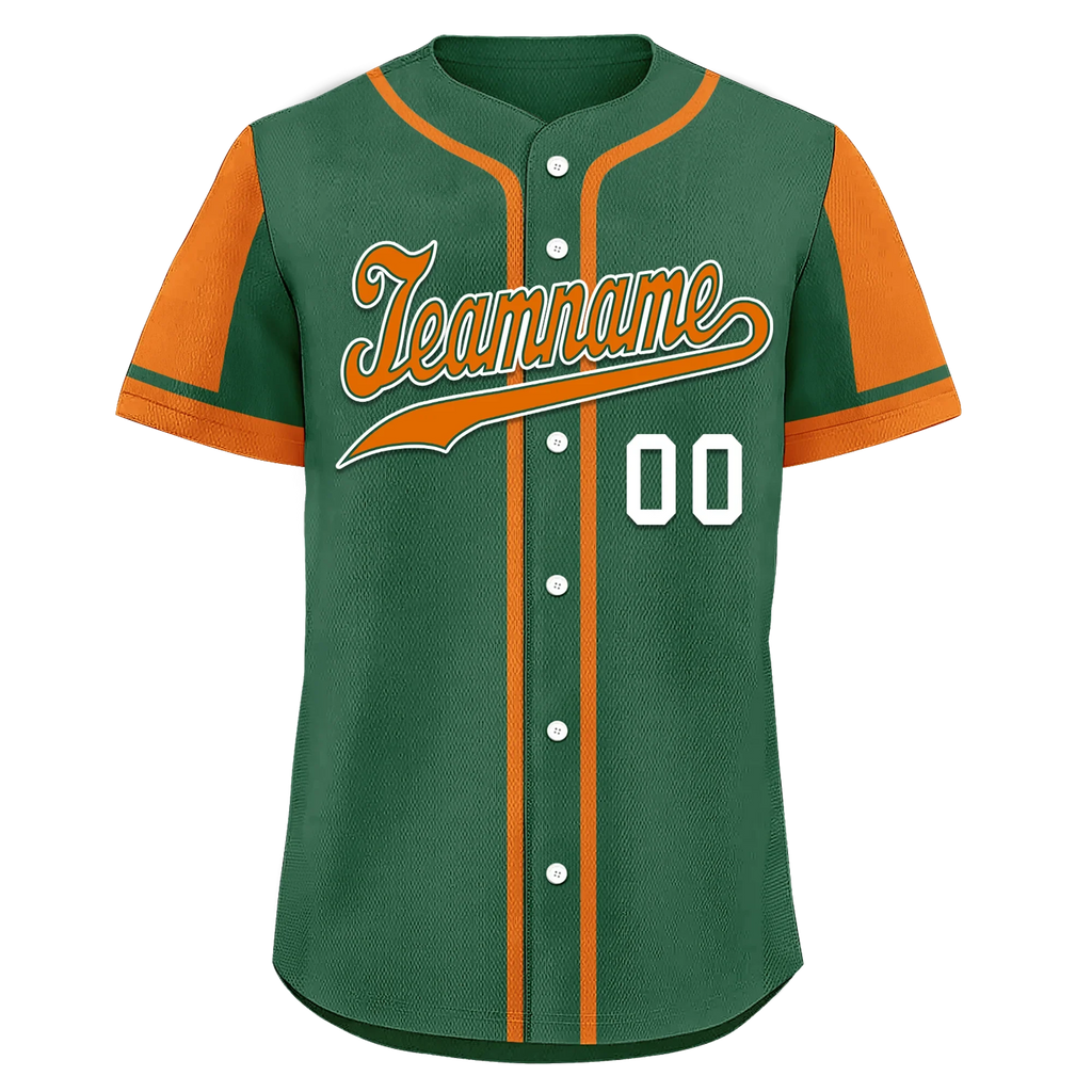 Custom Green Orange Raglan Sleeves Personalized Authentic Baseball Jersey BSBJ01-D017208 - Coolcustomize