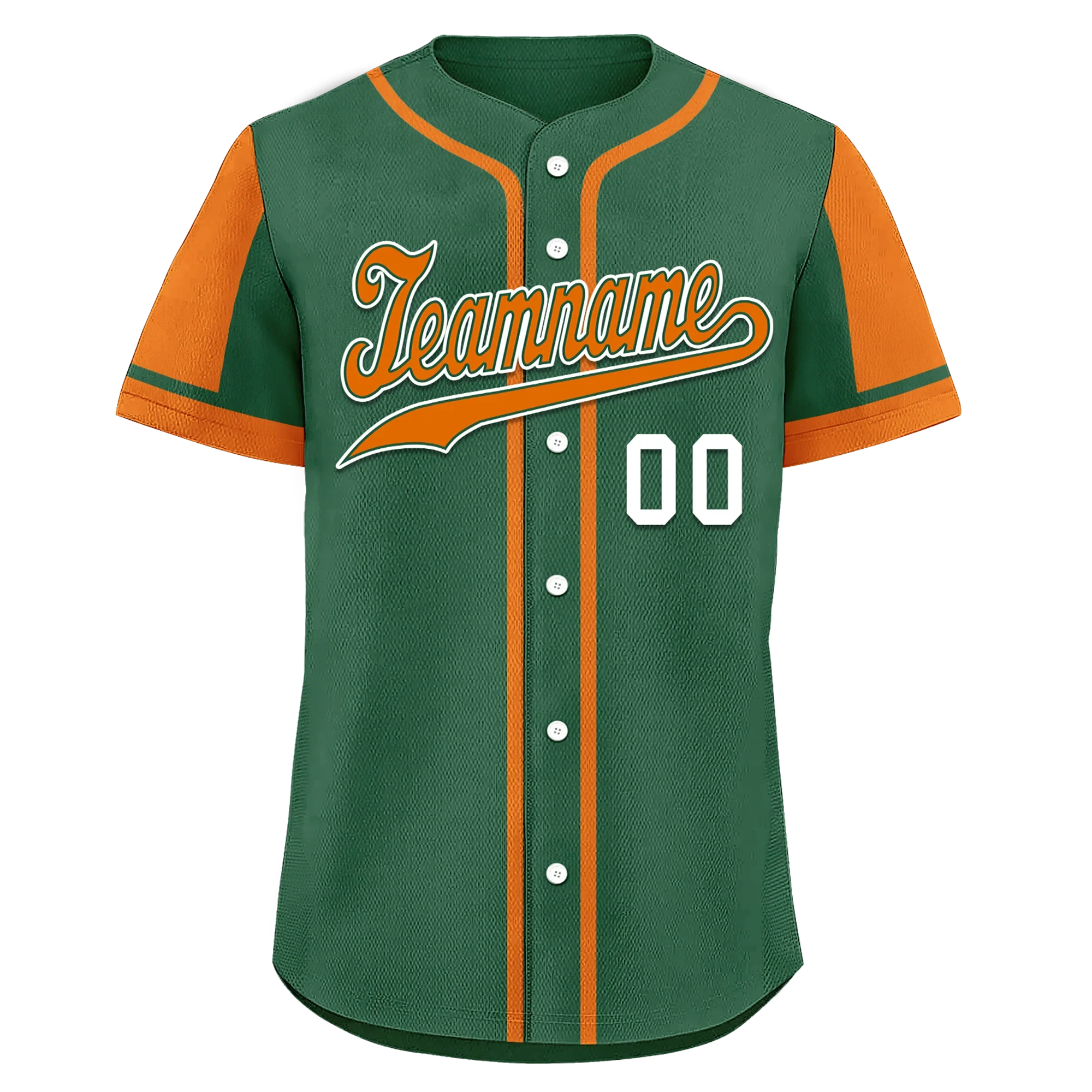 Custom Green Orange Raglan Sleeves Personalized Authentic Baseball Jersey BSBJ01-D017208 - Coolcustomize