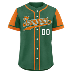 Custom Green Orange Raglan Sleeves Personalized Authentic Baseball Jersey BSBJ01-D017208