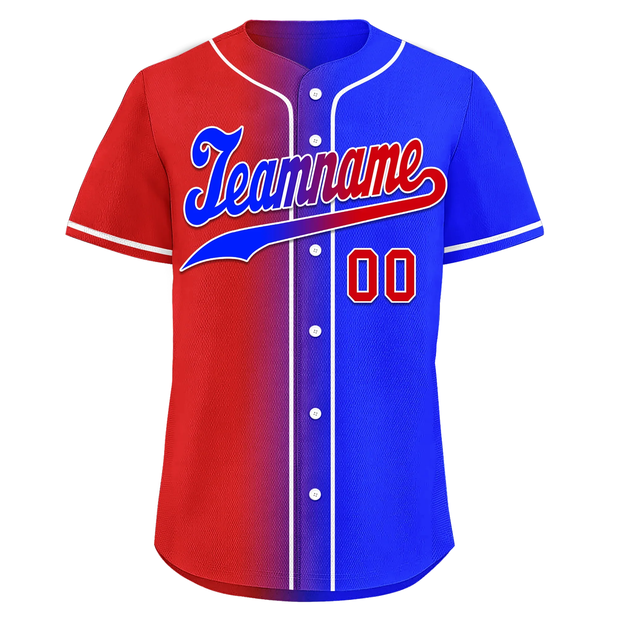 Custom Red Blue Gradient Fashion Personalized Authentic Baseball Jersey BSBJ01-D0a707b - Coolcustomize