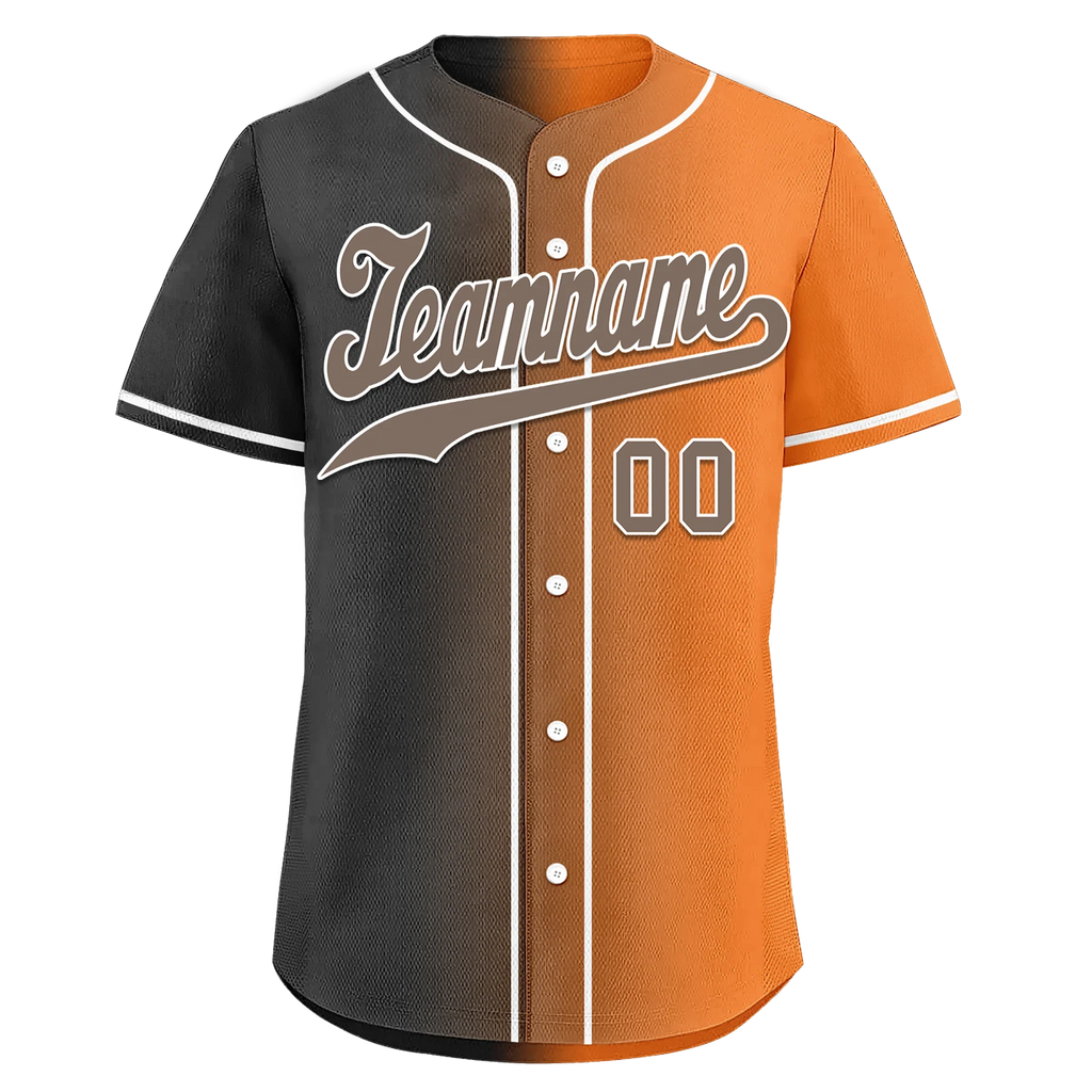 Custom Grey Orange Gradient Fashion Personalized Authentic Baseball Jersey BSBJ01-D0a7097 - Coolcustomize