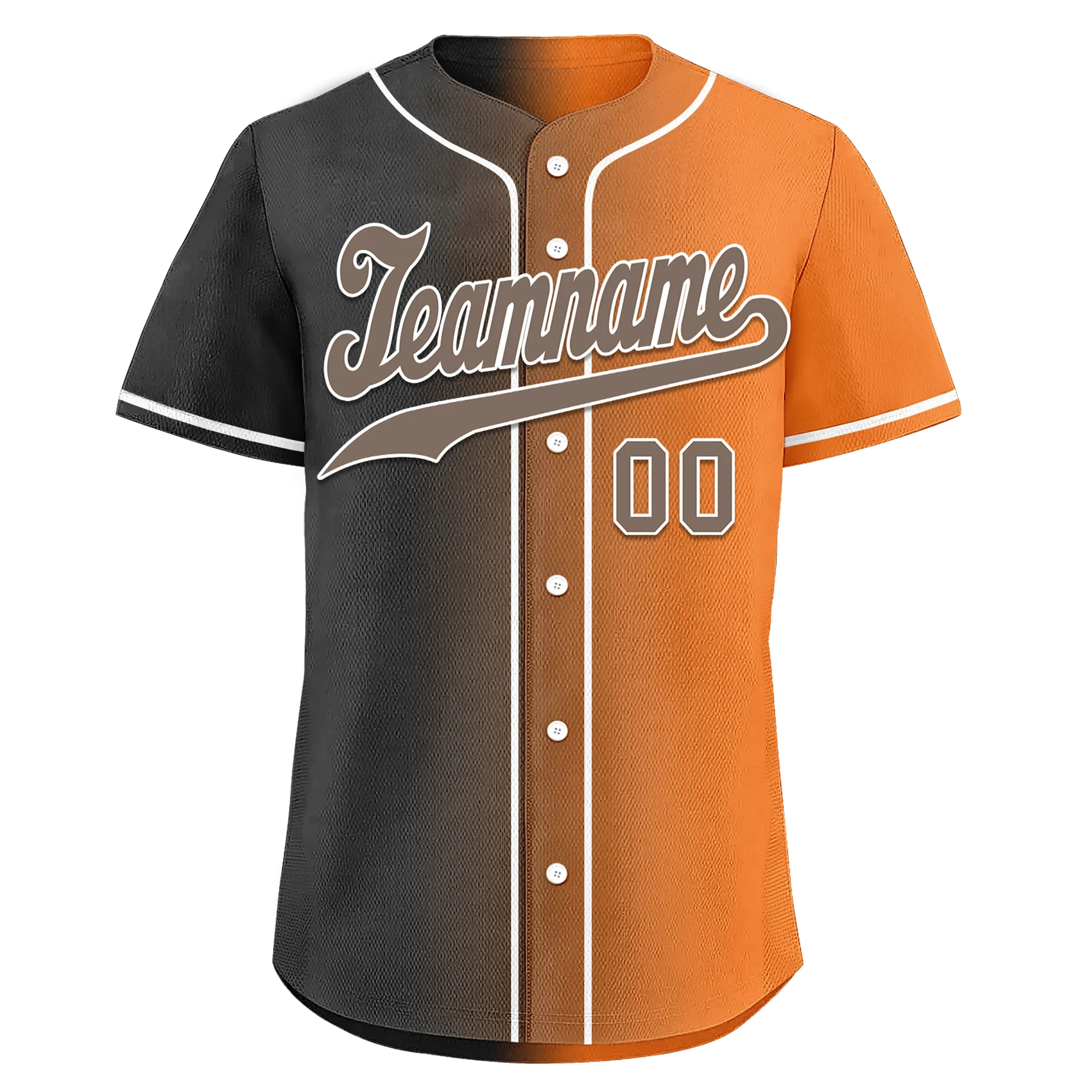 Custom Grey Orange Gradient Fashion Personalized Authentic Baseball Jersey BSBJ01-D0a7097 - Coolcustomize