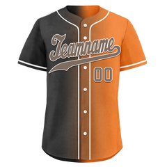 Custom Grey Orange Gradient Fashion Personalized Authentic Baseball Jersey BSBJ01-D0a7097