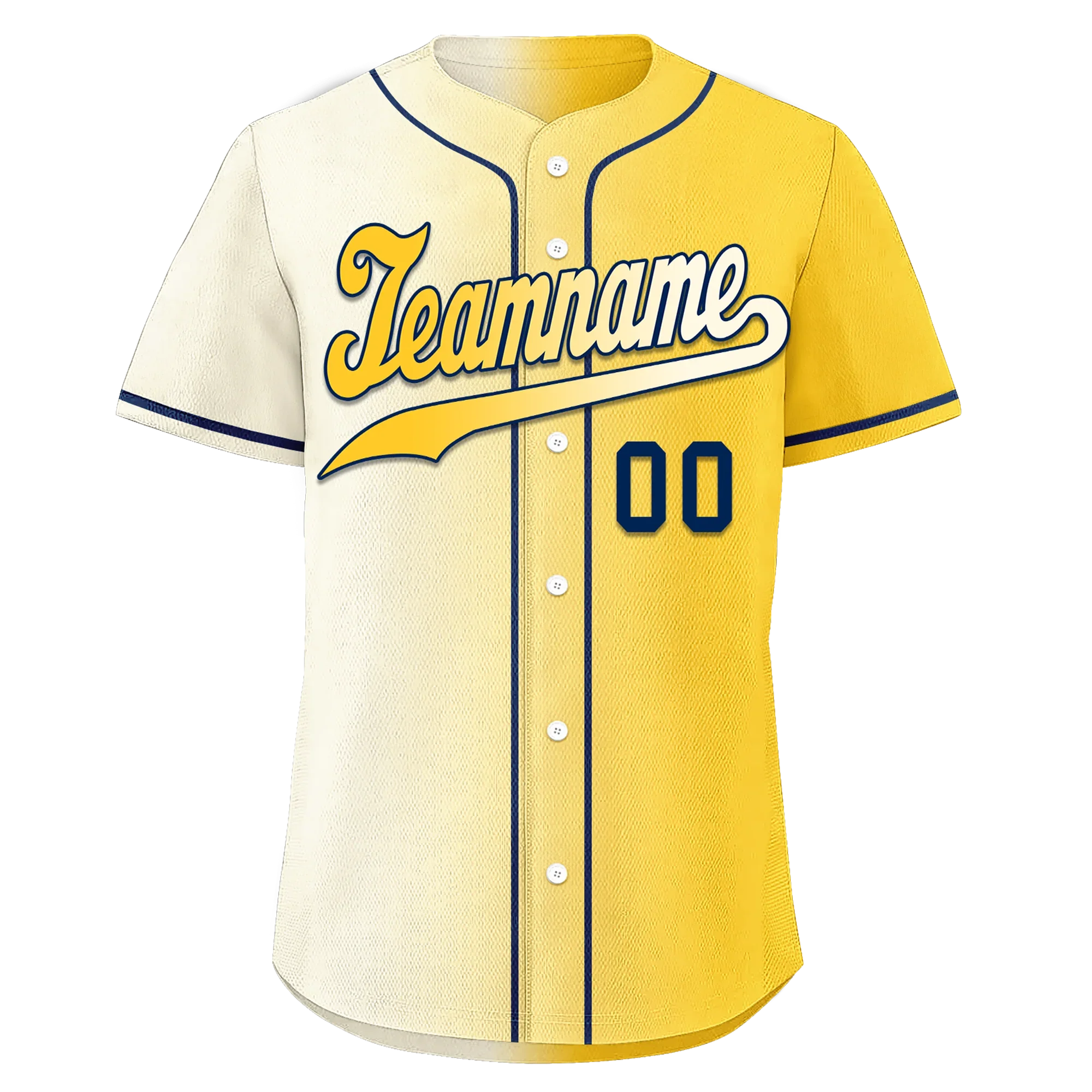Custom White Yellow Gradient Fashion Personalized Authentic Baseball Jersey BSBJ01-D0a709f - Coolcustomize