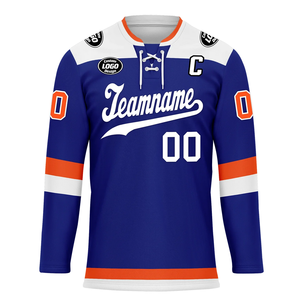 Custom Blue Orange Personalized Hockey Jersey HCKJ01-D0a700f - Coolcustomize
