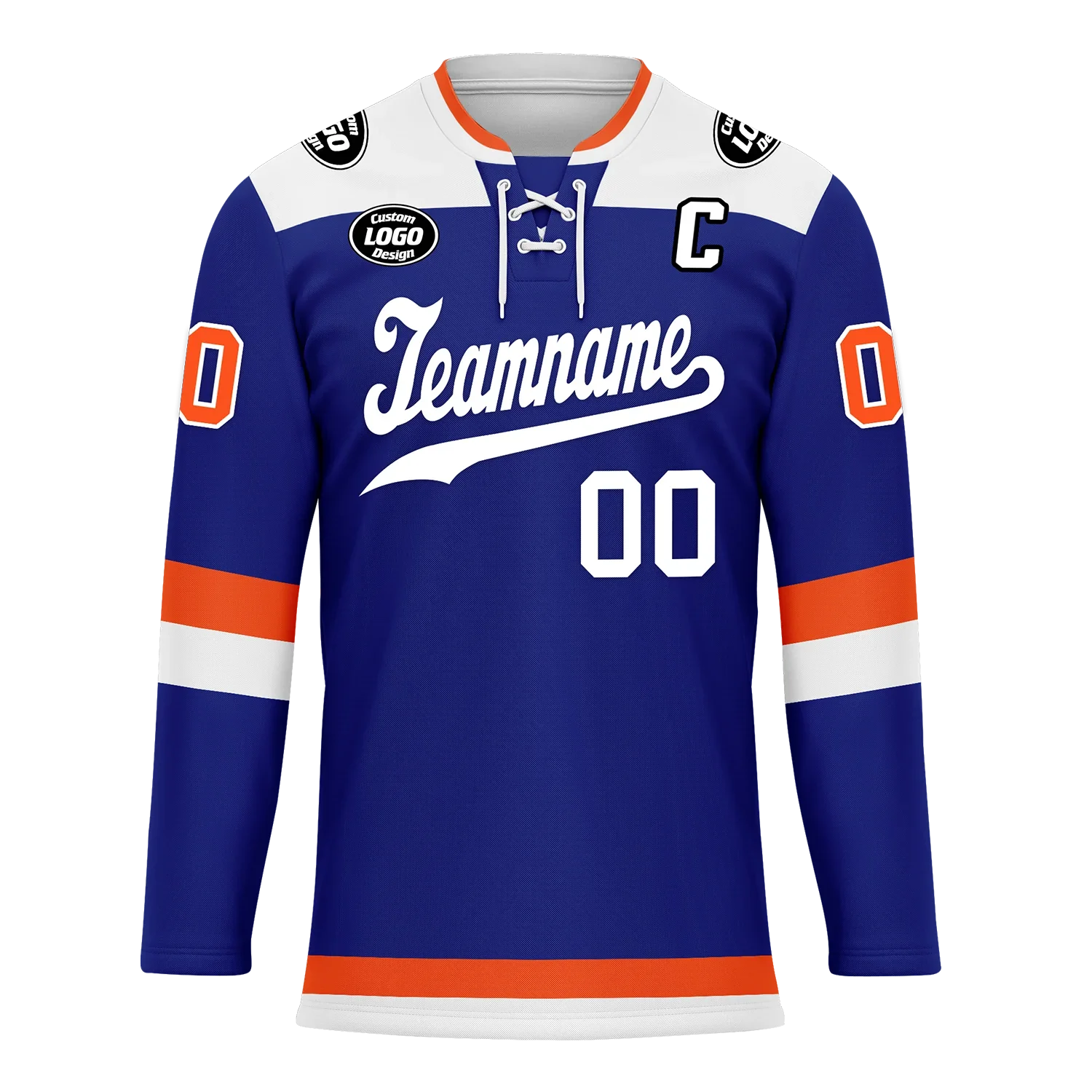 Custom Blue Orange Personalized Hockey Jersey HCKJ01-D0a700f - Coolcustomize