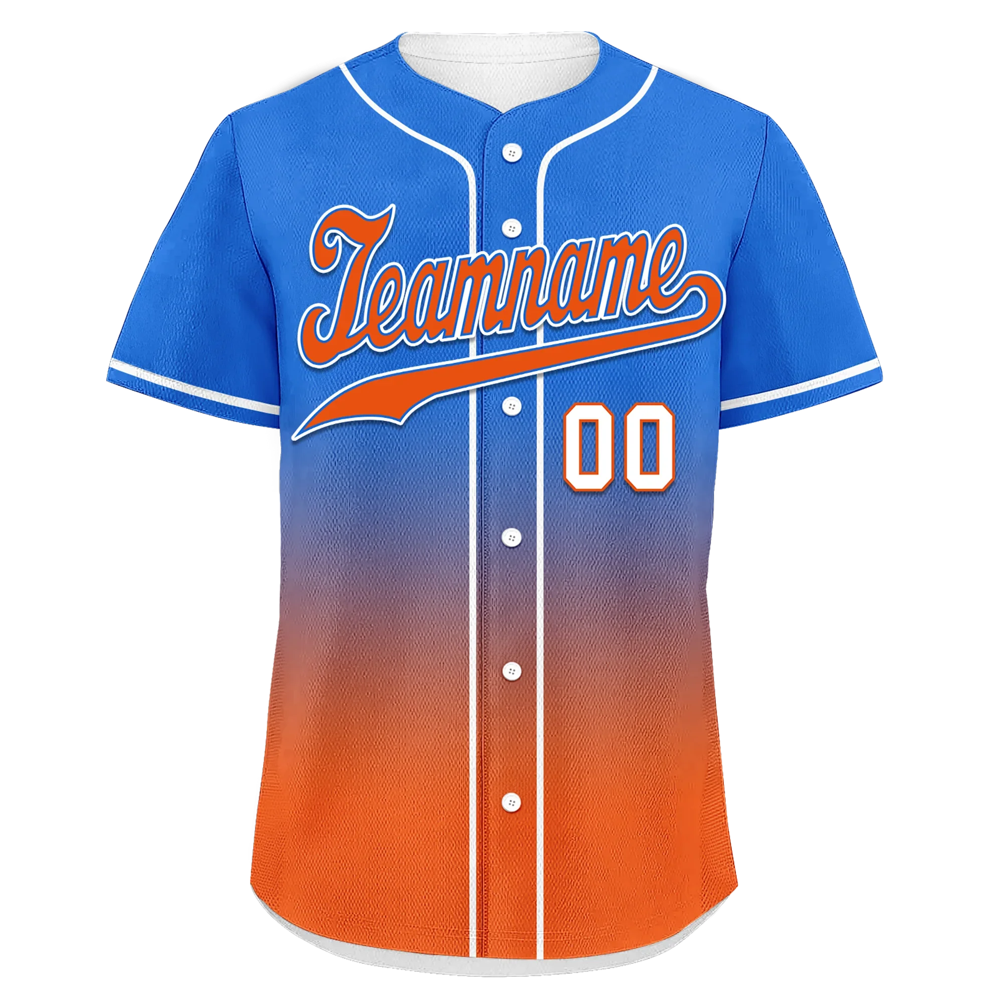Custom Blue Orange Fade Fashion Personalized Authentic Baseball Jersey BSBJ01-D0a70b7 - Coolcustomize