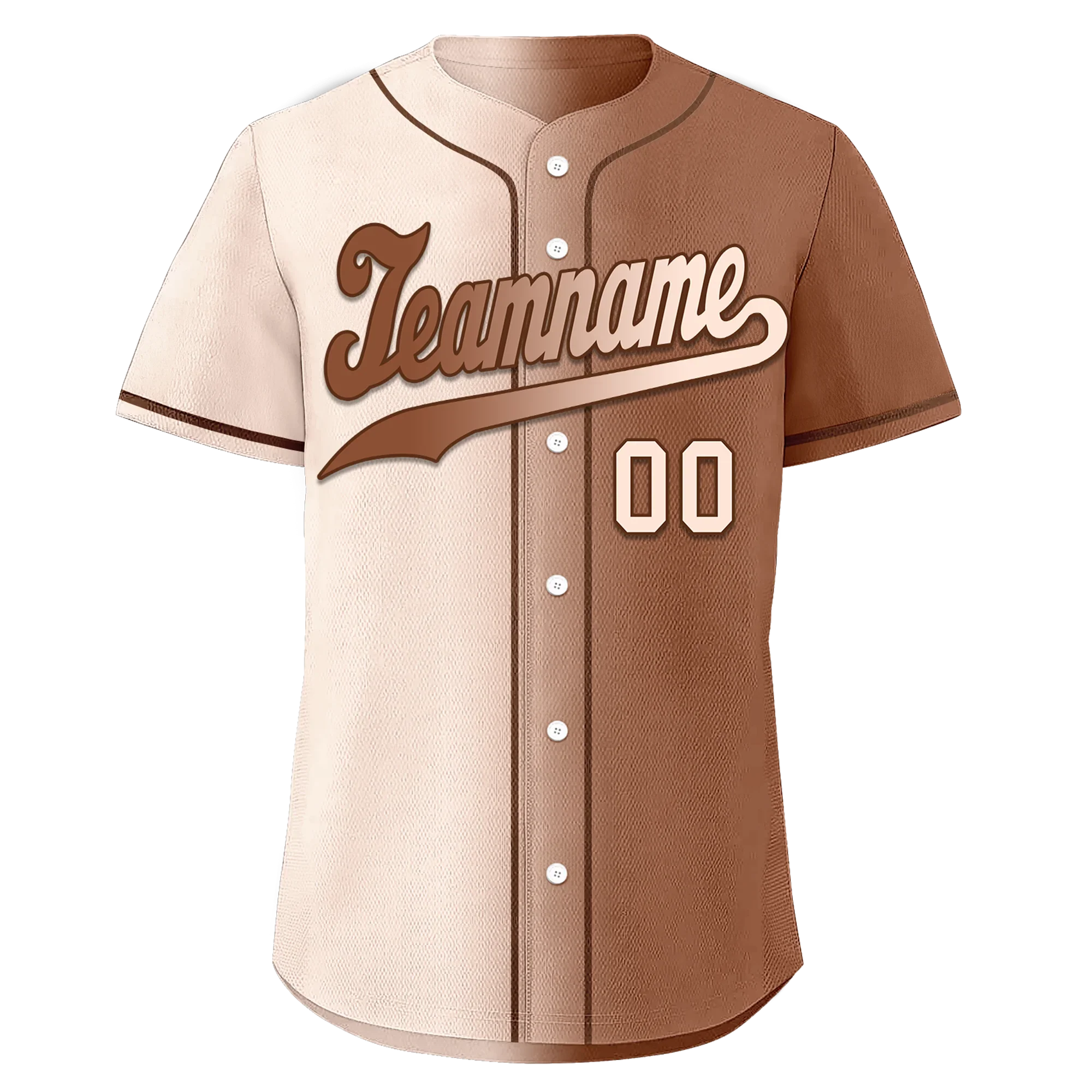 Custom Beige Brown Gradient Fashion Personalized Authentic Baseball Jersey BSBJ01-D0a708e - Coolcustomize