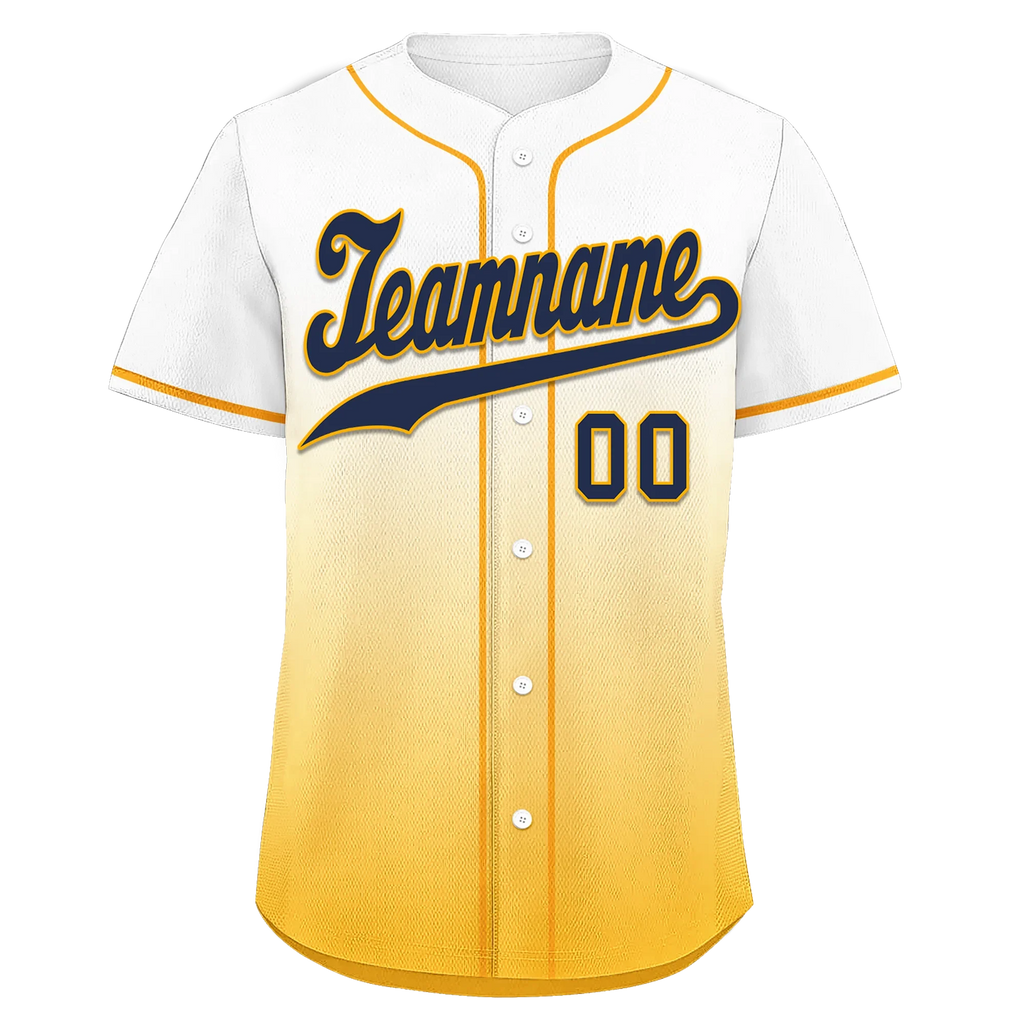 Custom White Yellow Fade Fashion Personalized Authentic Baseball Jersey BSBJ01-D0a70dc - Coolcustomize