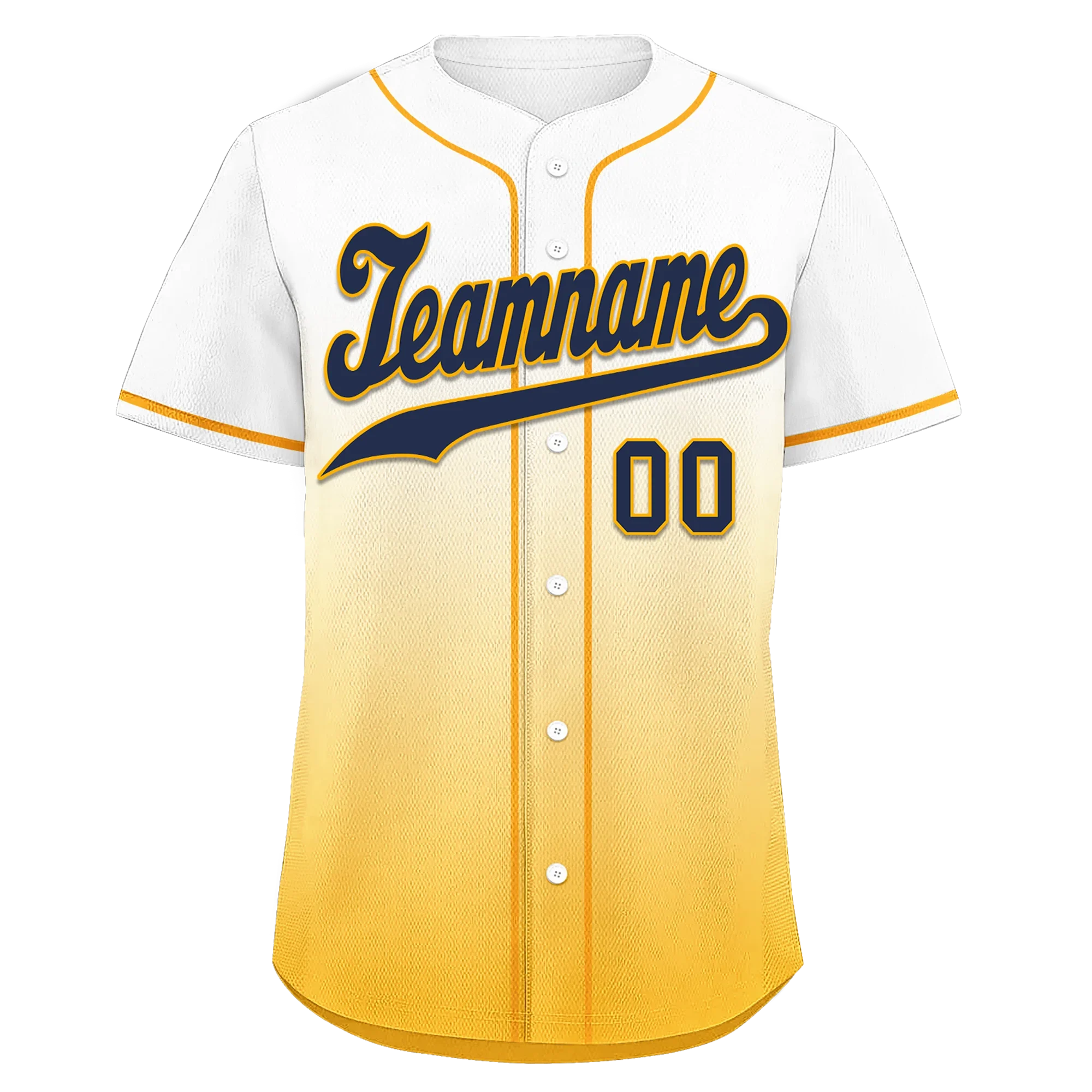 Custom White Yellow Fade Fashion Personalized Authentic Baseball Jersey BSBJ01-D0a70dc - Coolcustomize