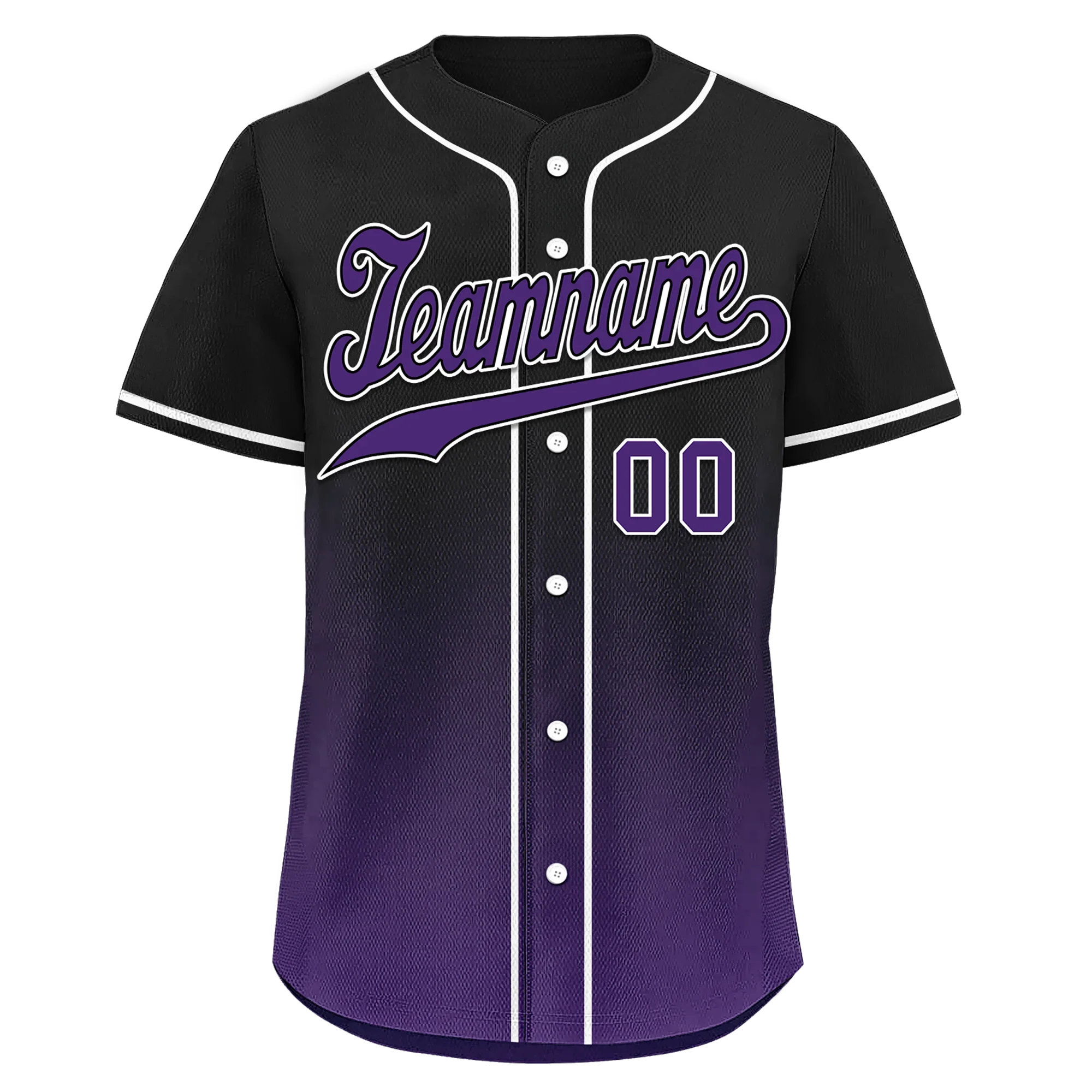 Custom Black Purple Fade Fashion Personalized Authentic Baseball Jersey BSBJ01-D0a70d0 - Coolcustomize