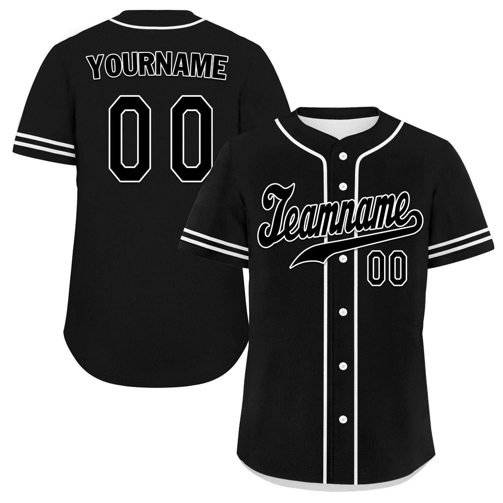 Custom Black Classic Style Black Personalized Authentic Baseball Jersey UN002-bd0b00d8-c0 - Coolcustomize