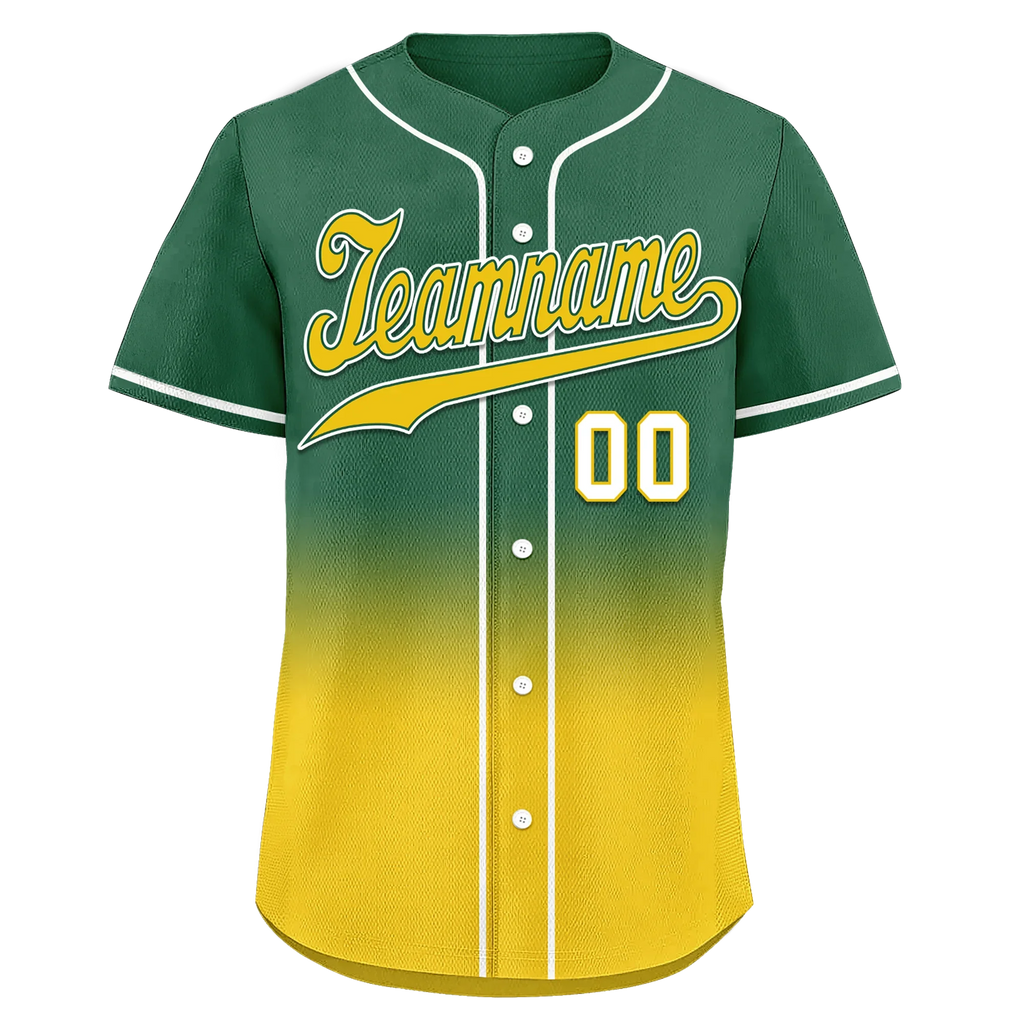 Custom Green Yellow Fade Fashion Personalized Authentic Baseball Jersey BSBJ01-D0a70ca - Coolcustomize