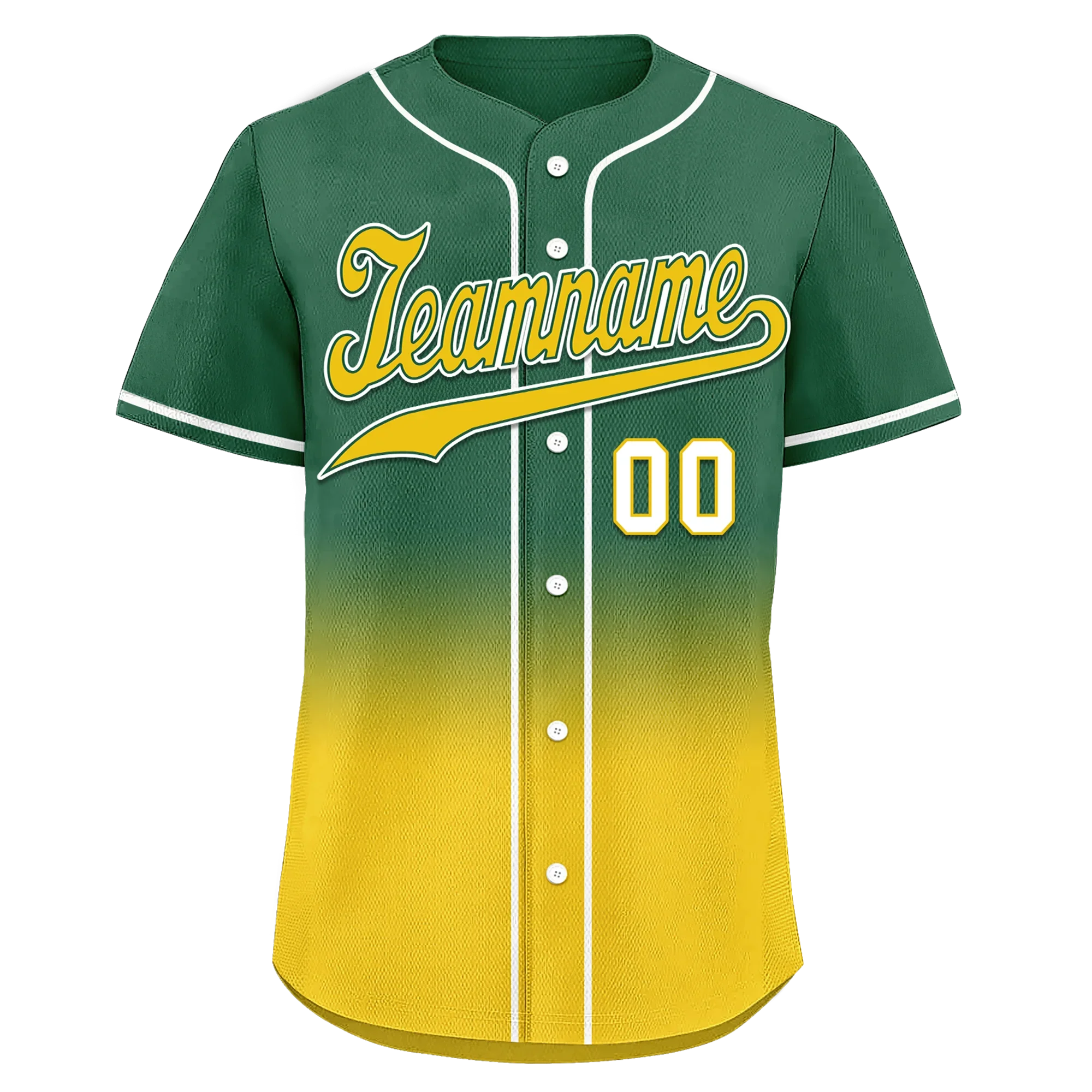 Custom Green Yellow Fade Fashion Personalized Authentic Baseball Jersey BSBJ01-D0a70ca - Coolcustomize