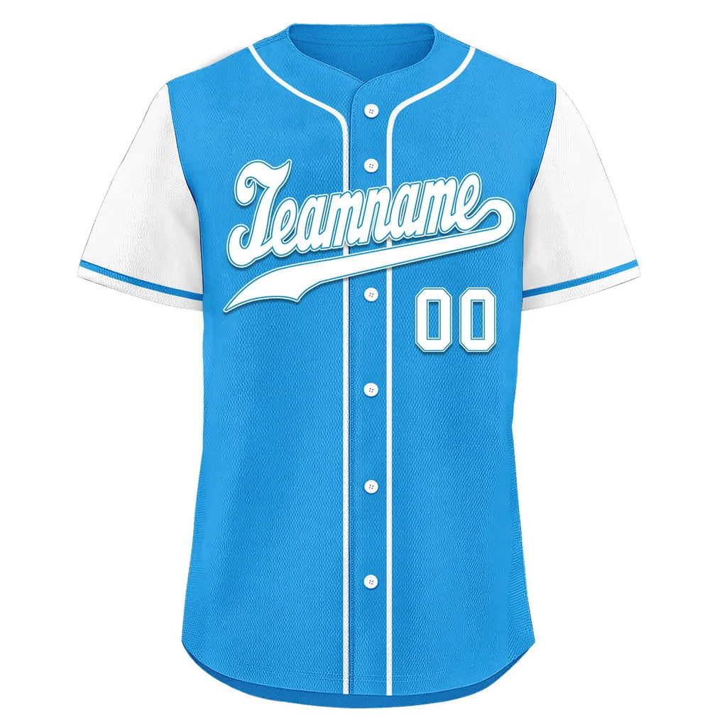 Custom Blue White Raglan Sleeves Personalized Authentic Baseball Jersey BSBJ01-D020200-2 - Coolcustomize