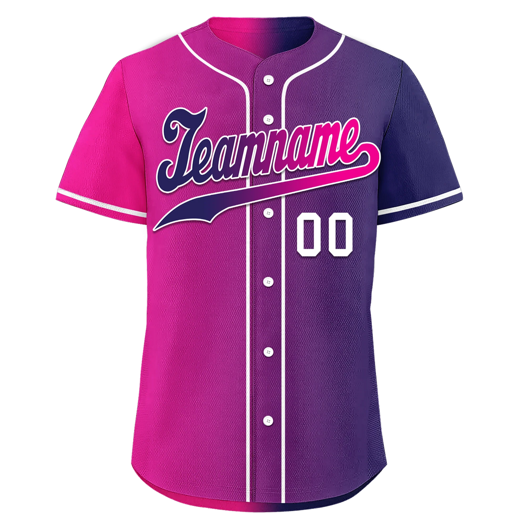 Custom Pink Blue Gradient Fashion Personalized Authentic Baseball Jersey BSBJ01-D0a7aab - Coolcustomize