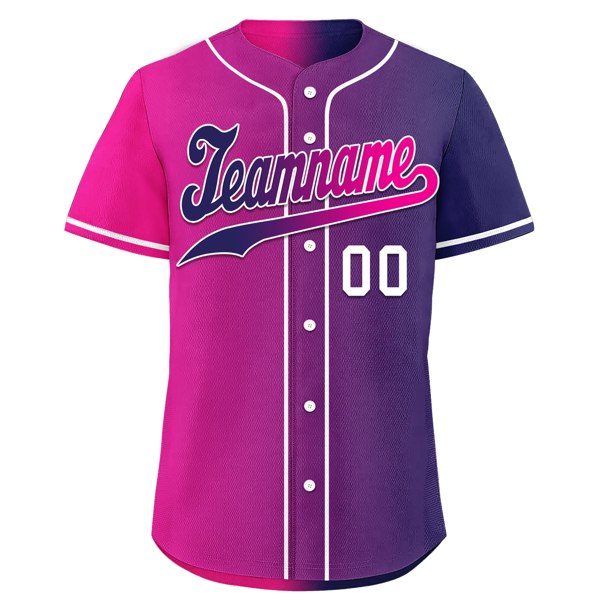 Custom Pink Blue Gradient Fashion Personalized Authentic Baseball Jersey BSBJ01-D0a7aab - Coolcustomize