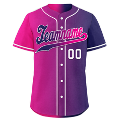 Custom Pink Blue Gradient Fashion Personalized Authentic Baseball Jersey BSBJ01-D0a7aab