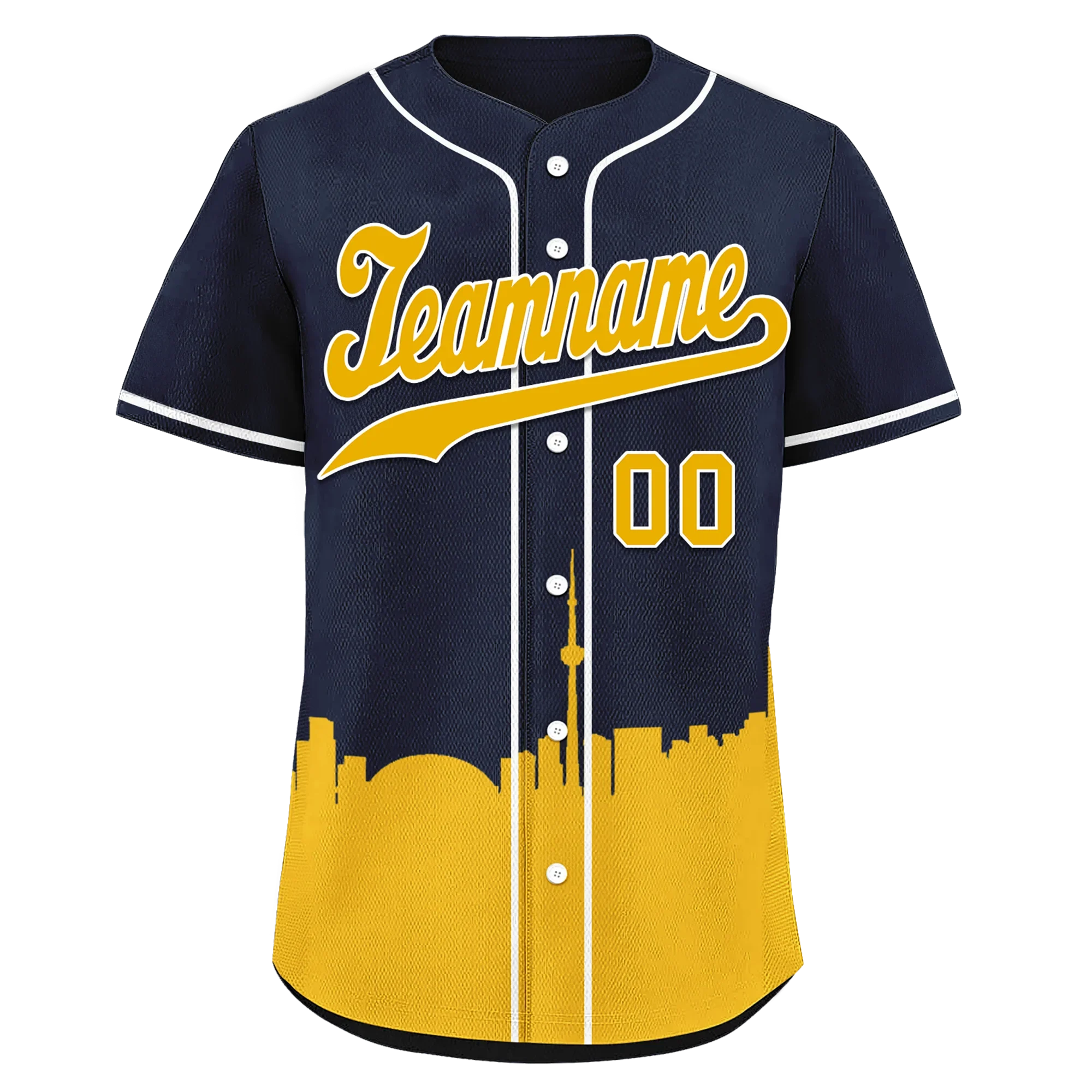 Custom Blue Yellow City Edition Personalized Authentic Baseball Jersey BSBJ01-D017135 - Coolcustomize