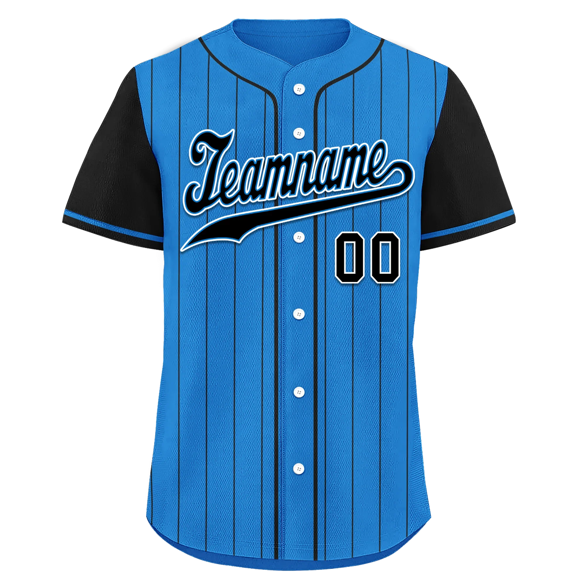 Custom Blue Black Stripe Fashion Personalized Authentic Baseball Jersey BSBJ01-D017213 - Coolcustomize