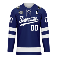 Custom Blue White Personalized Hockey Jersey HCKJ01-D0a70bc