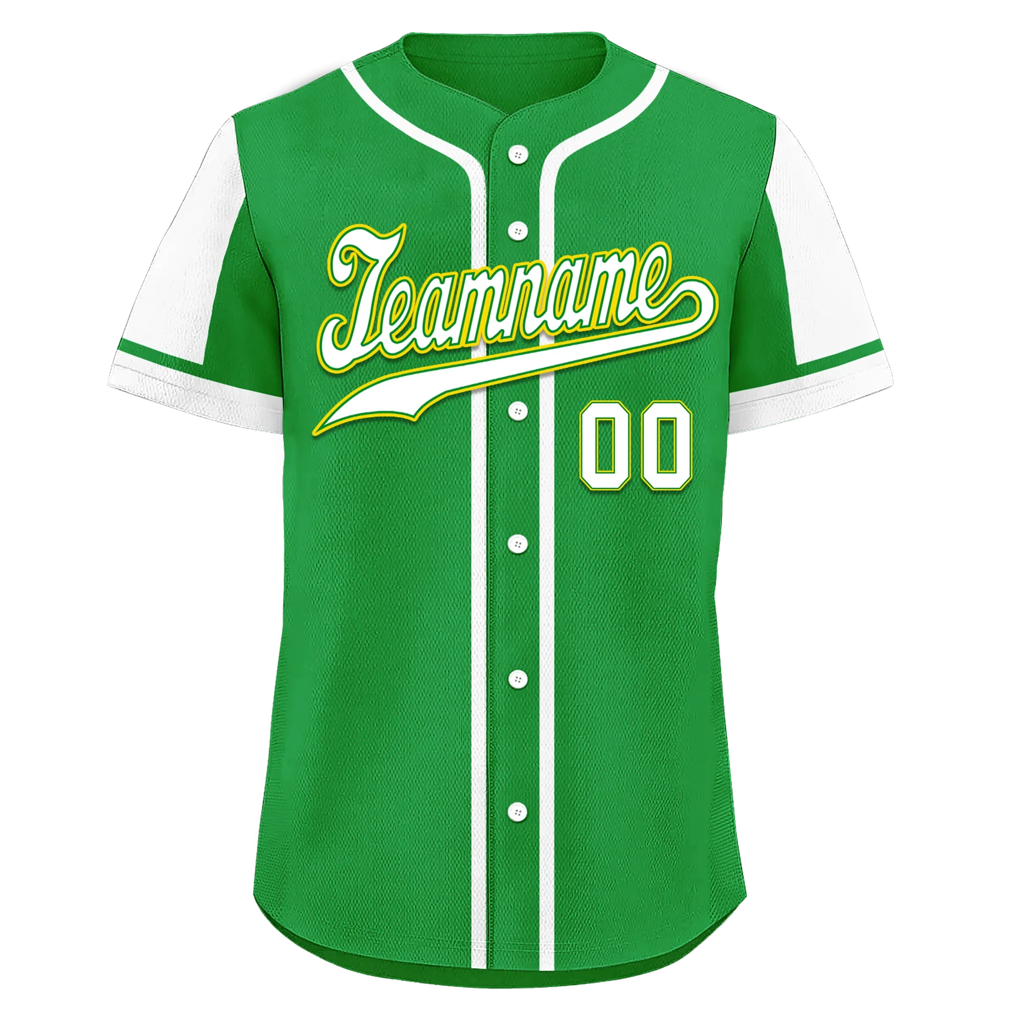 Custom Green White Raglan Sleeves Personalized Authentic Baseball Jersey BSBJ01-D017192 - Coolcustomize