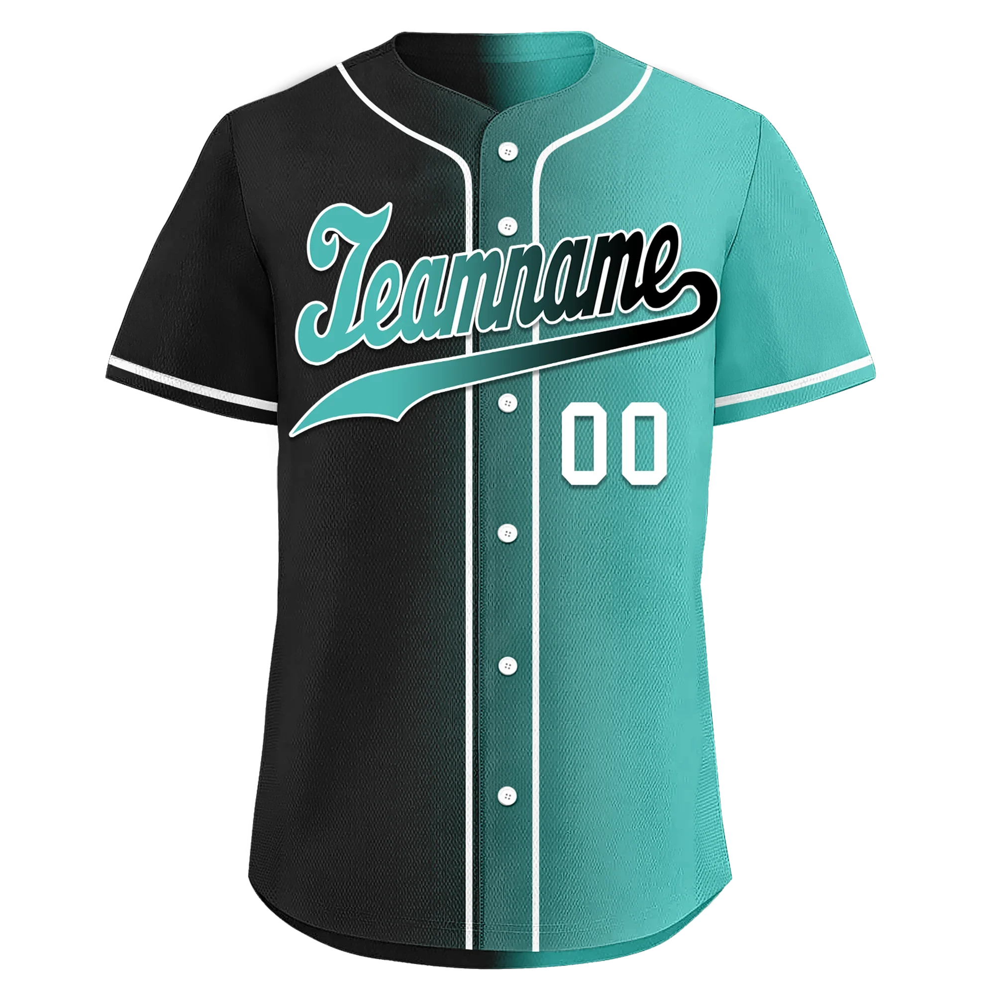 Custom Black Green Gradient Fashion Personalized Authentic Baseball Jersey BSBJ01-D0a7a0c - Coolcustomize