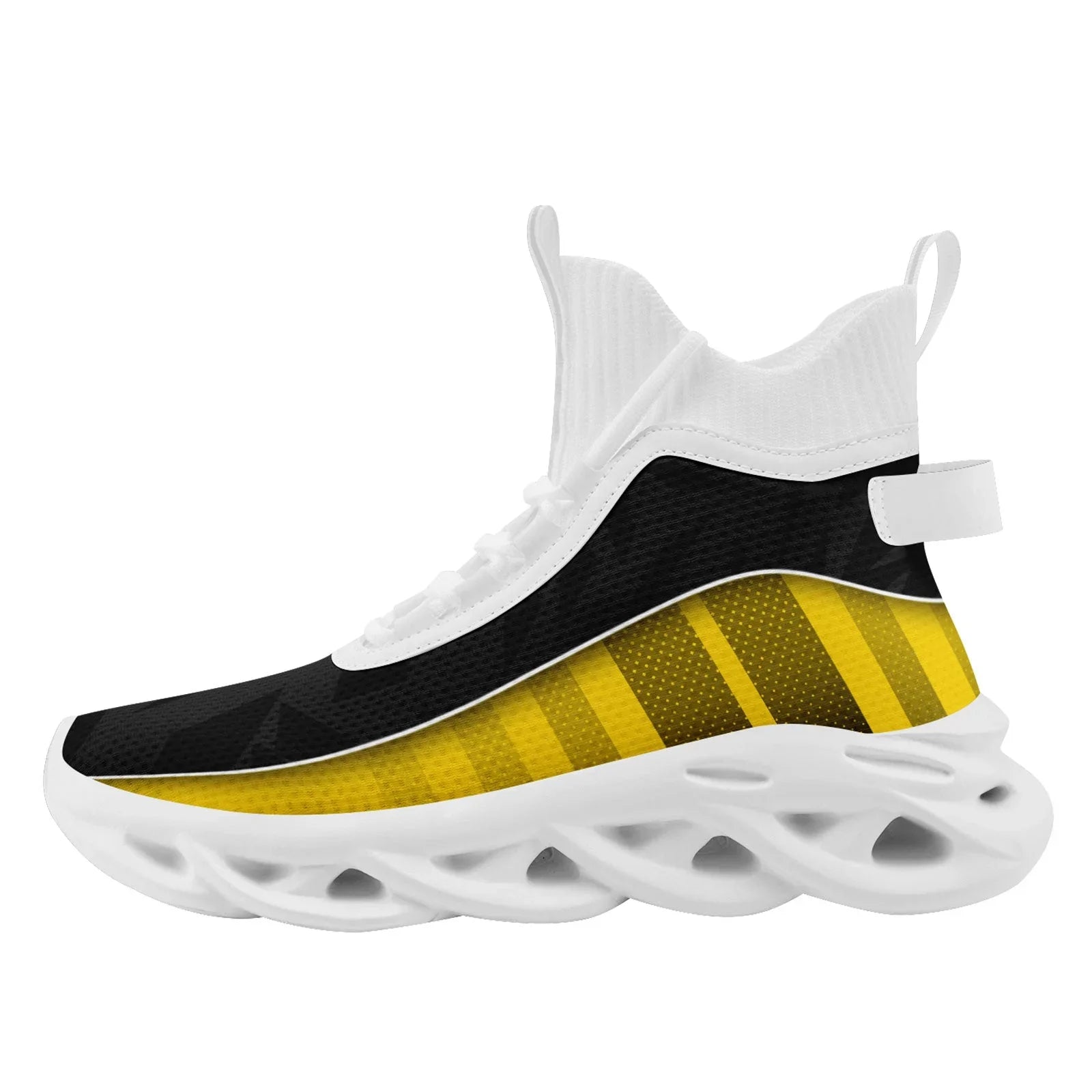 Custom Black Yellow Maxsoul Shoes Personalized Sneaker FN029A-D020158-7 - Coolcustomize