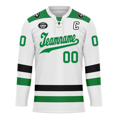 Custom White Green Personalized Hockey Jersey HCKJ01-D0a70b7