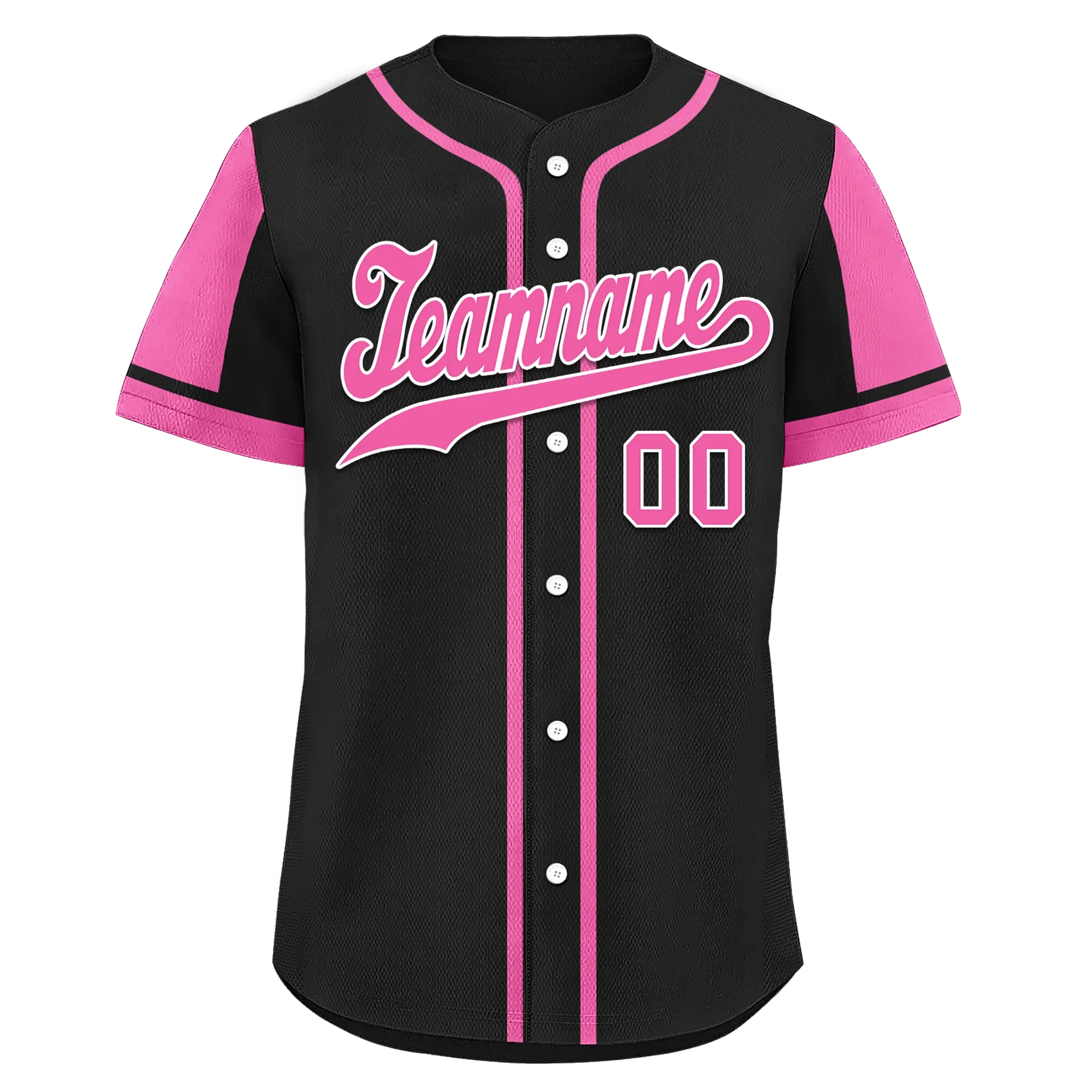 Custom Black Pink Raglan Sleeves Personalized Authentic Baseball Jersey BSBJ01-D017198 - Coolcustomize