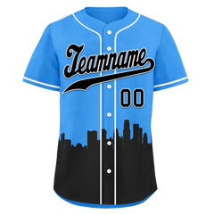 Custom Blue Black City Edition Personalized Authentic Baseball Jersey BSBJ01-D017132