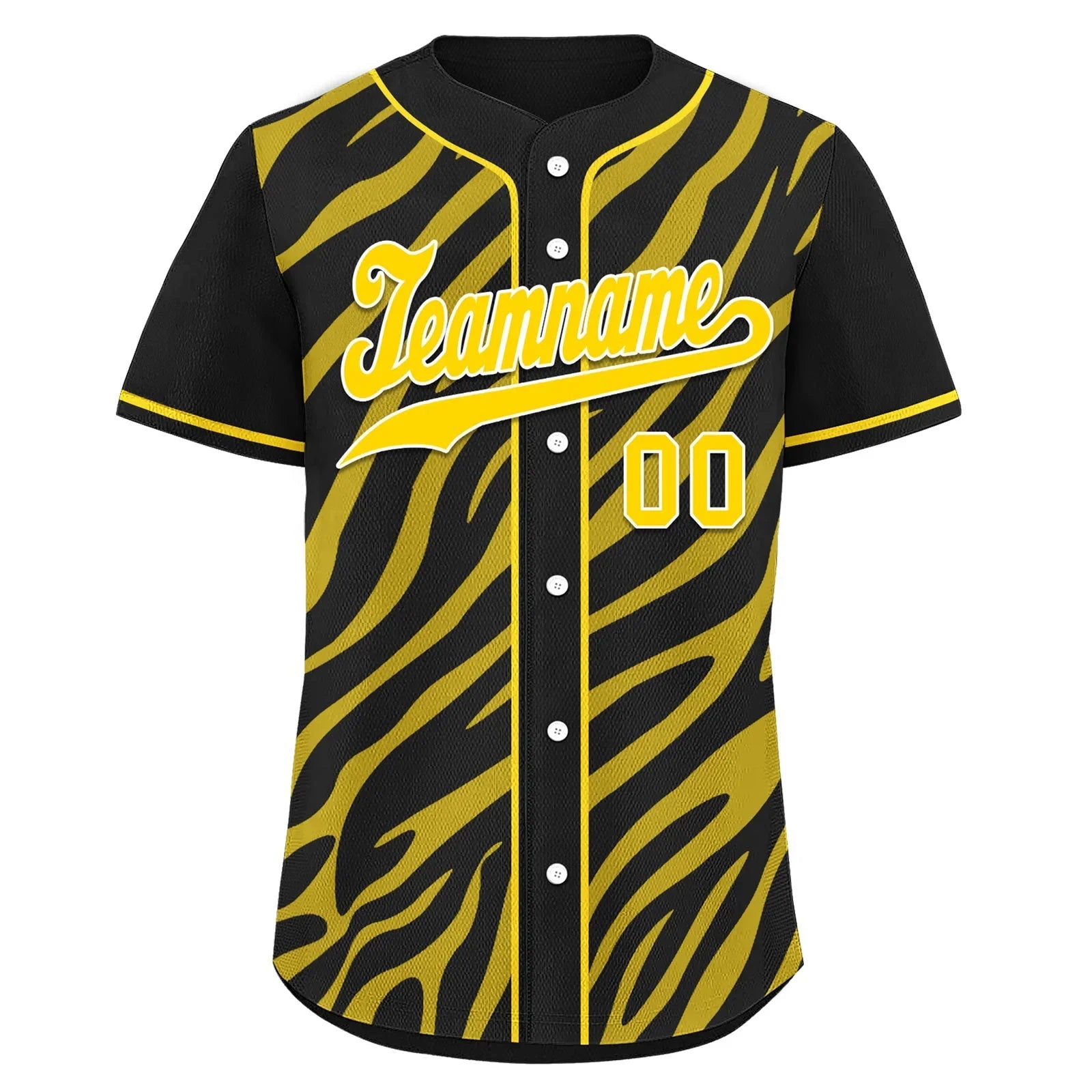 Custom Black Gold Zebra Pattern Personalized Authentic Baseball Jersey BSBJ01-D020201-24 - Coolcustomize