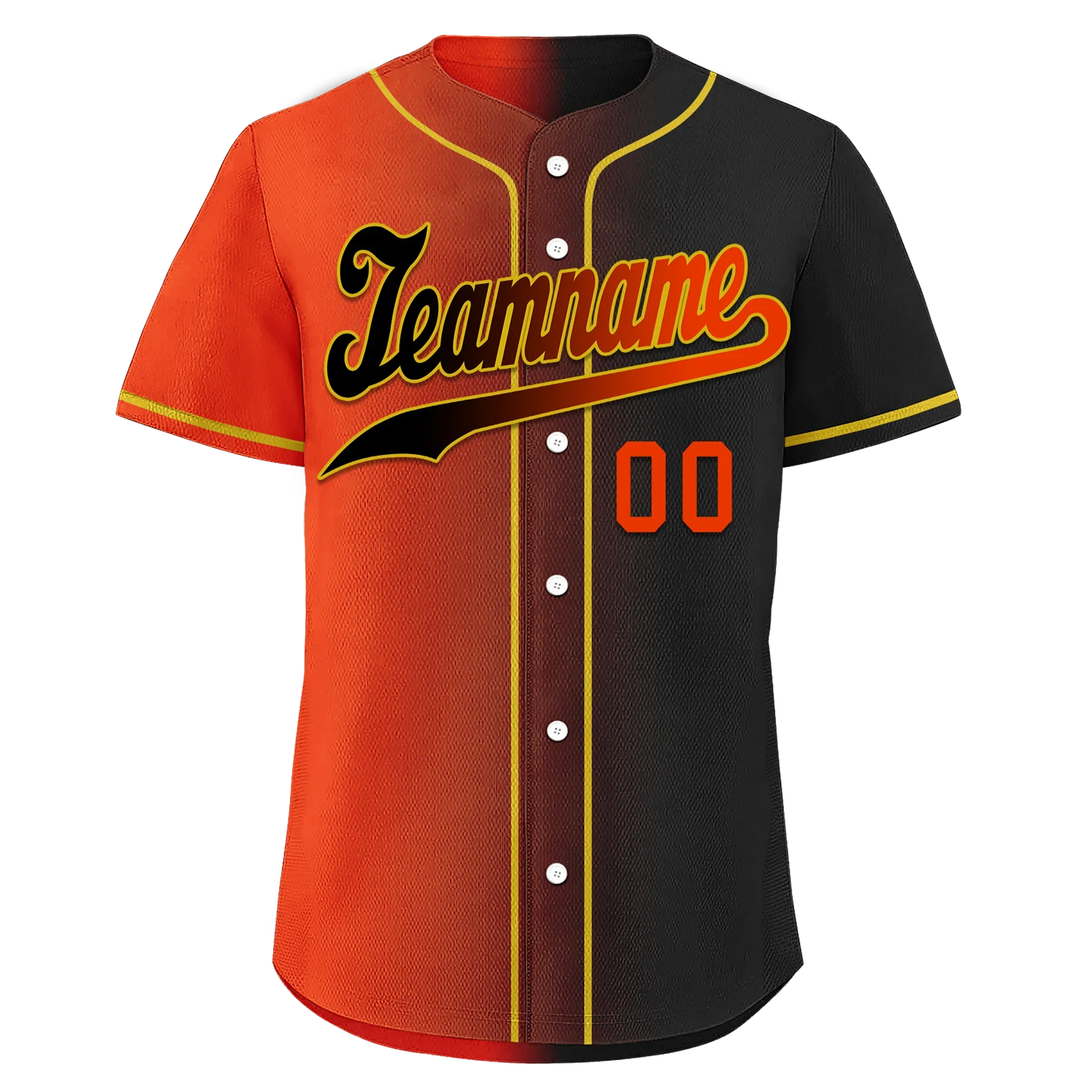 Custom Orange Black Gradient Fashion Personalized Authentic Baseball Jersey BSBJ01-D0a7aa8 - Coolcustomize