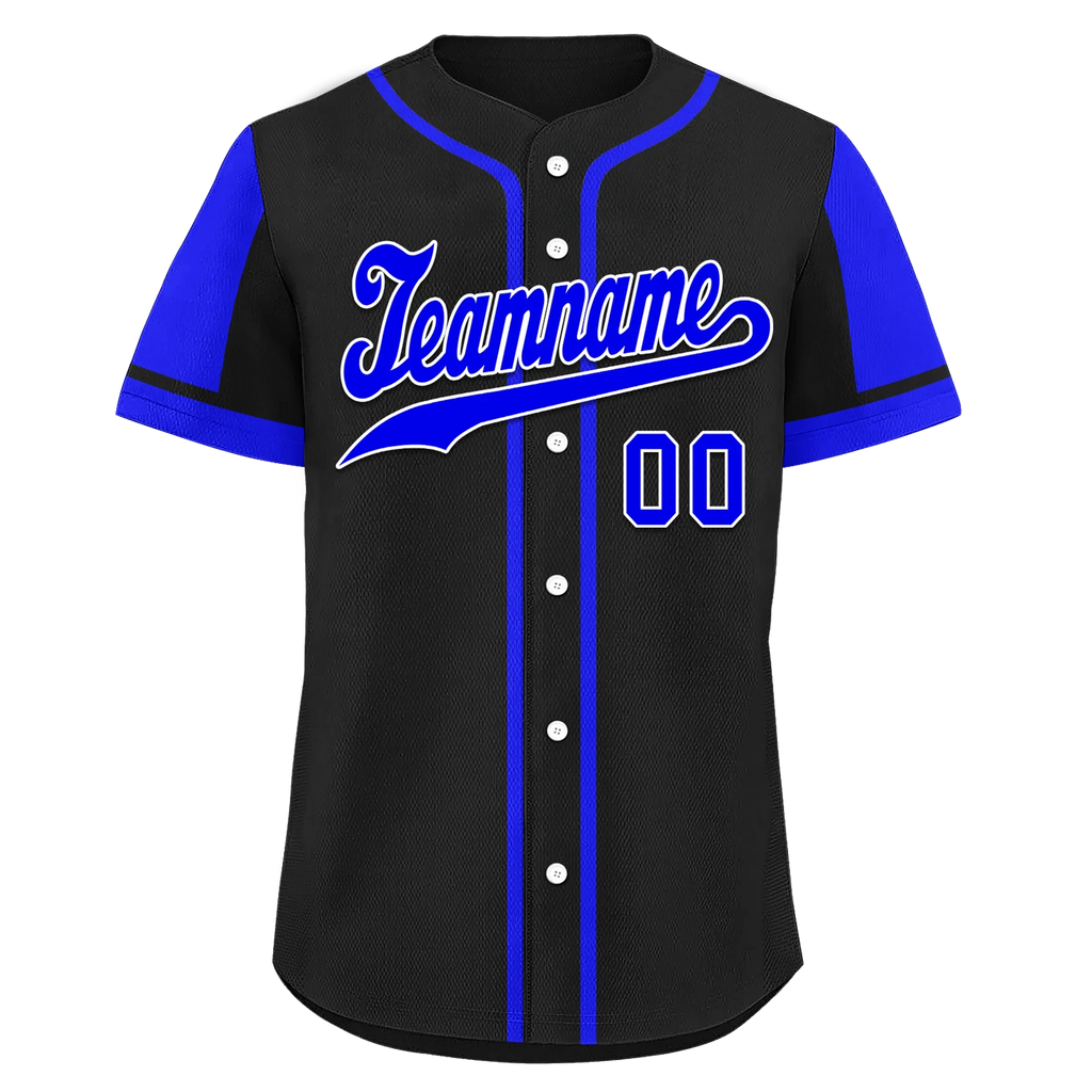 Custom Blue Black Raglan Sleeves Personalized Authentic Baseball Jersey BSBJ01-D017169 - Coolcustomize