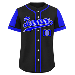 Custom Blue Black Raglan Sleeves Personalized Authentic Baseball Jersey BSBJ01-D017169