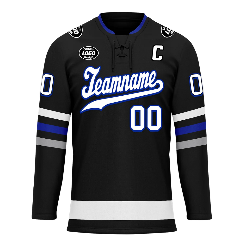 Custom Black Grey Personalized Hockey Jersey HCKJ01-D0a70ba - Coolcustomize