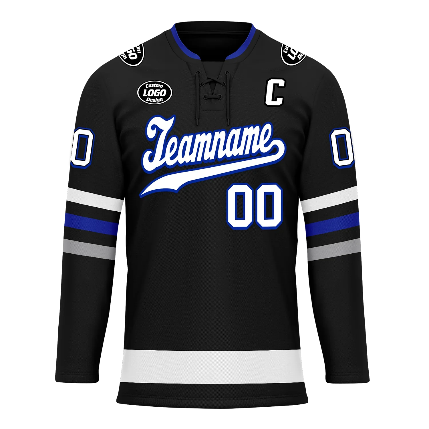 Custom Black Grey Personalized Hockey Jersey HCKJ01-D0a70ba - Coolcustomize
