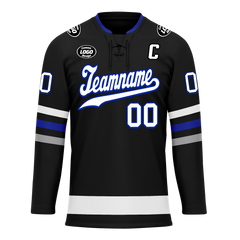 Custom Black Grey Personalized Hockey Jersey HCKJ01-D0a70ba